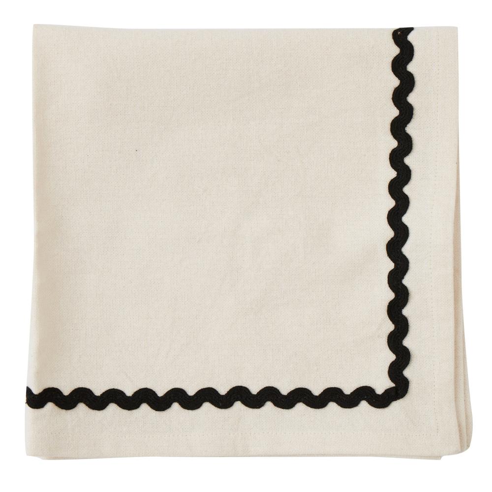 Orla Set 4 Cotton Napkins Ivory/Black-Dining & Entertaining-Coast To Coast Home-The Bay Room
