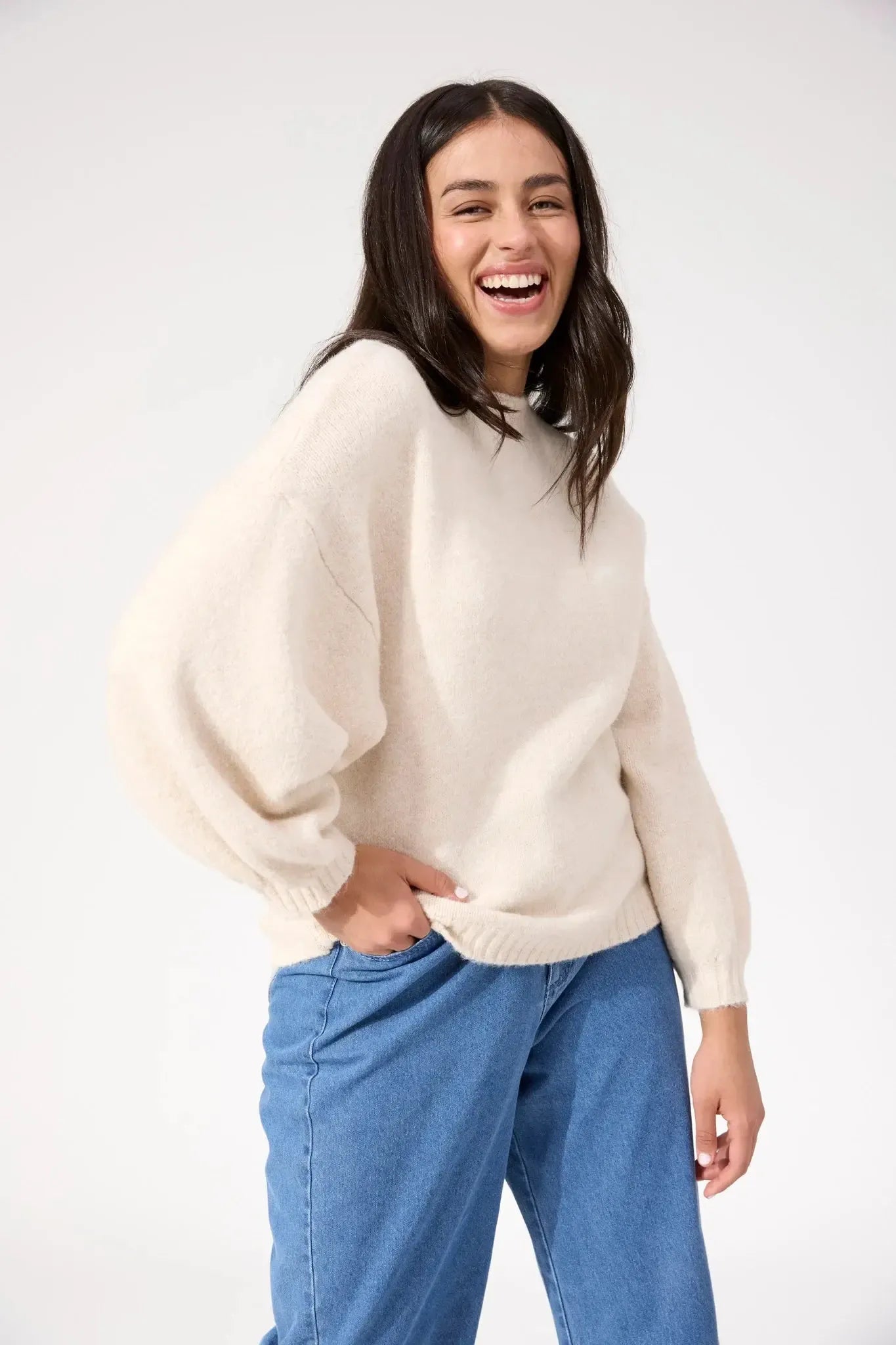 Ottawa Jumper - Natural-Knitwear & Jumpers-Haven-The Bay Room