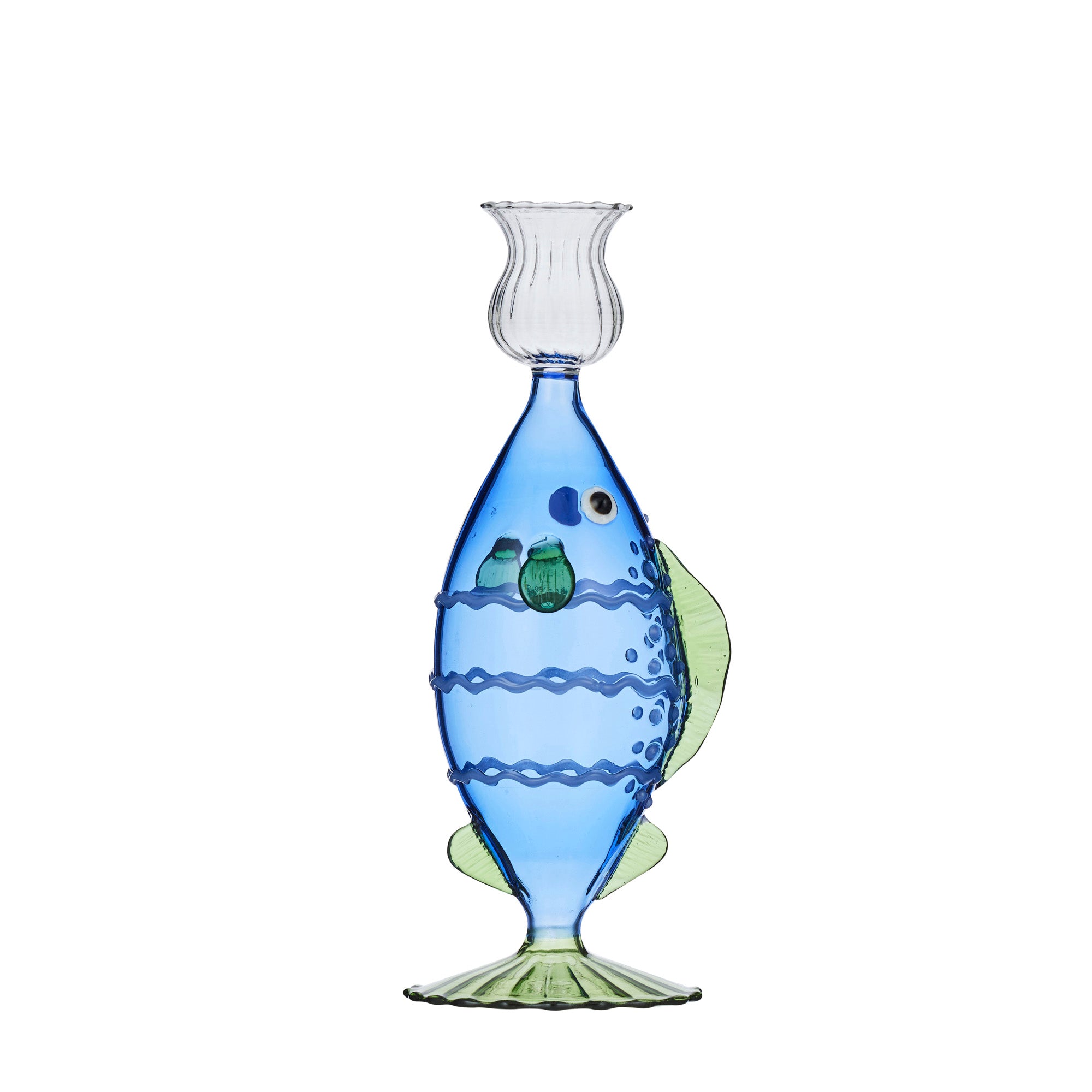Pacific Fish Glass Candle Holder 8.5x8x21.5cm-Decor Items-Coast To Coast Home-The Bay Room