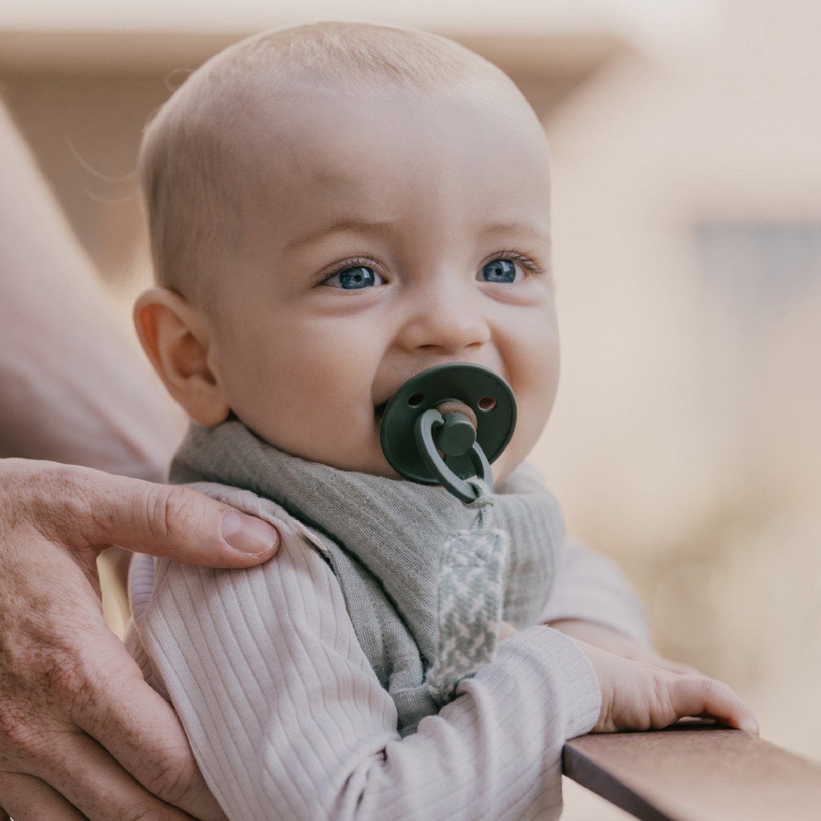 Pacifier Clip - Sage/Ivory-Nursery & Nurture-BIBS-The Bay Room