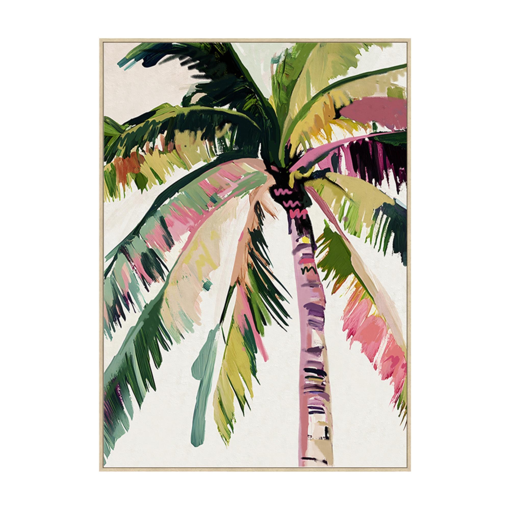 Palm Textured Canvas Art with Natural Frame 143x103cm-Wall Decor-Robert Mark-The Bay Room