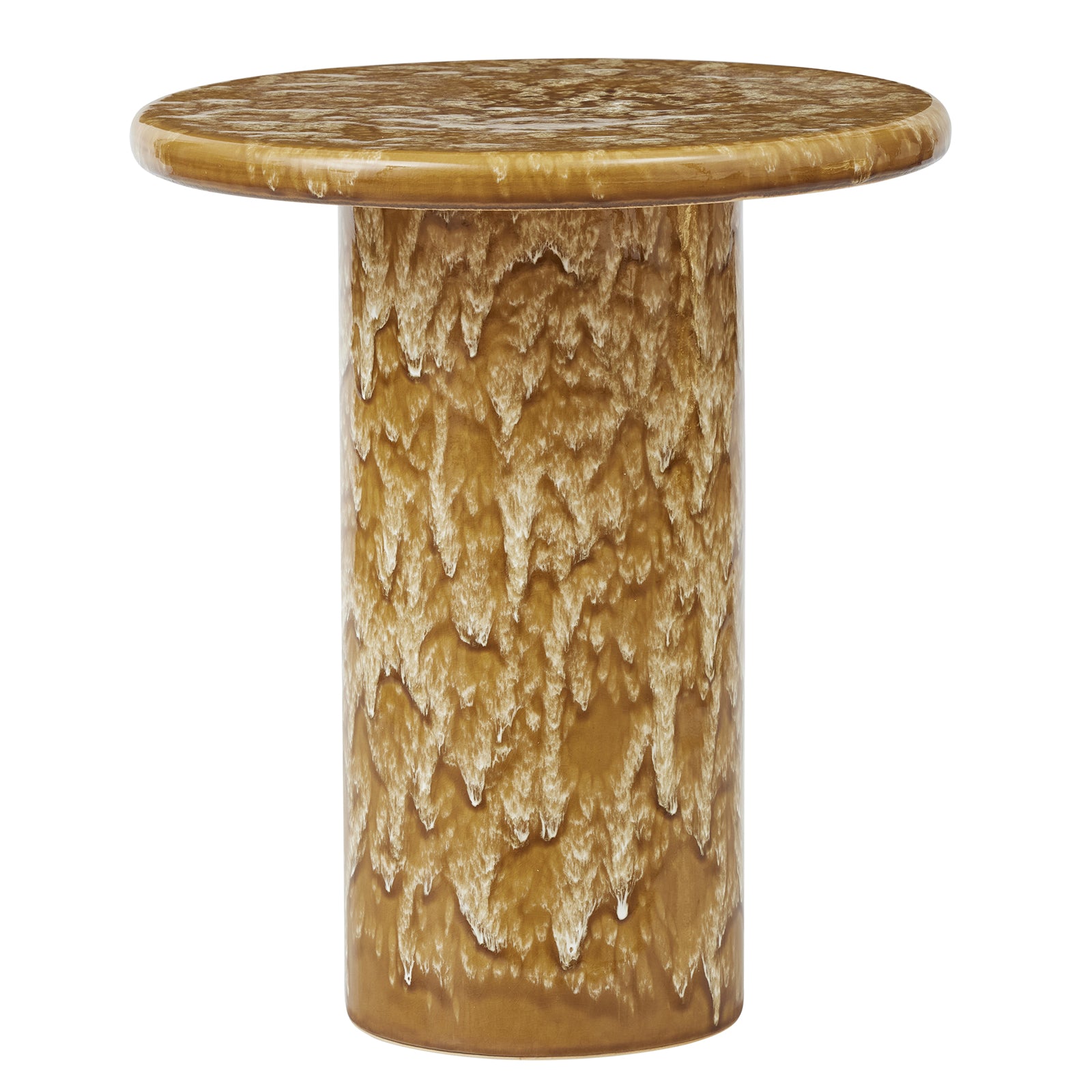 Palmer Ceramic Table 40.5x45.5cm Mustard-Furniture-Coast To Coast Home-The Bay Room