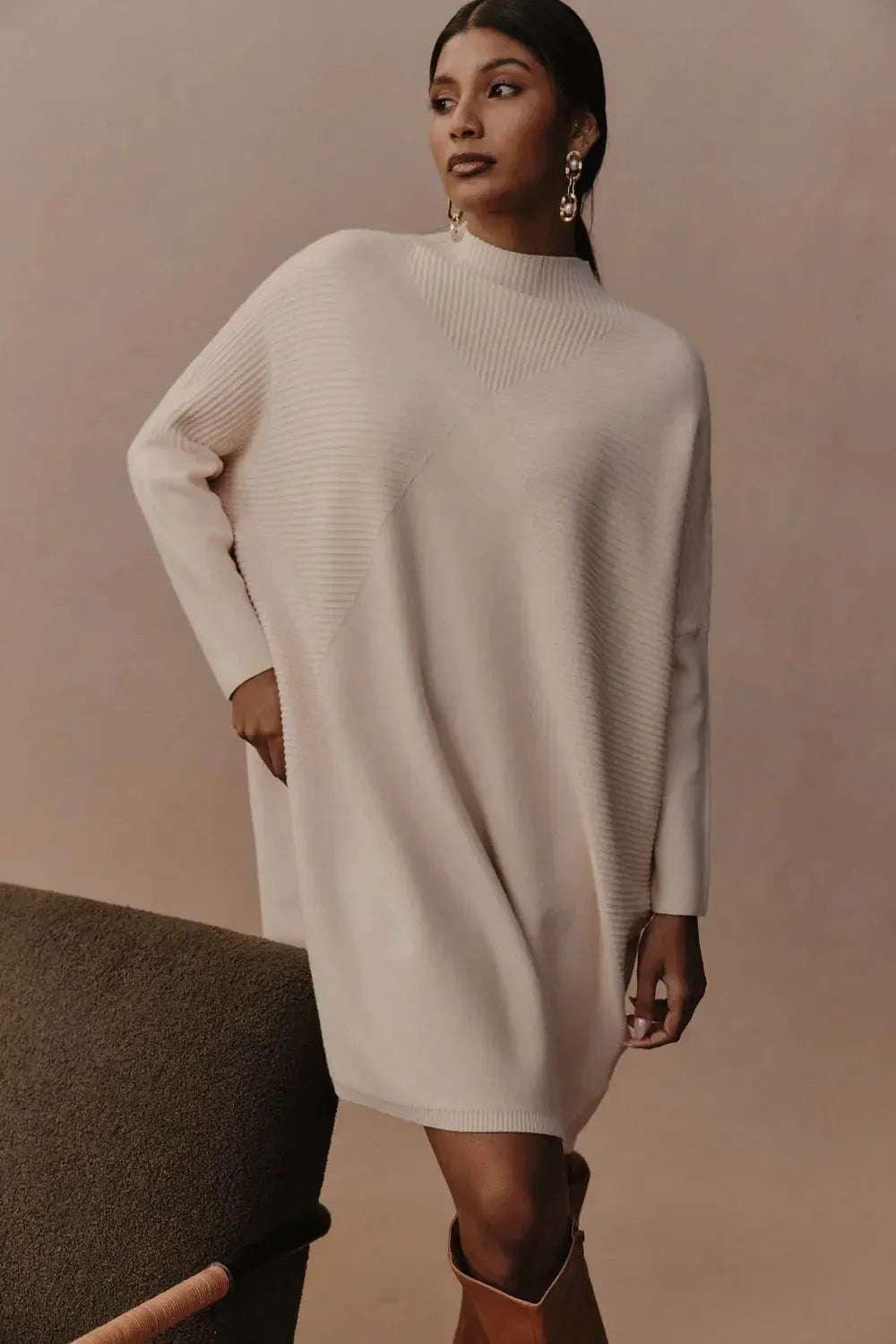 Palmer Oversize Knit - Ecru-Knitwear & Jumpers-Eb & Ive-The Bay Room