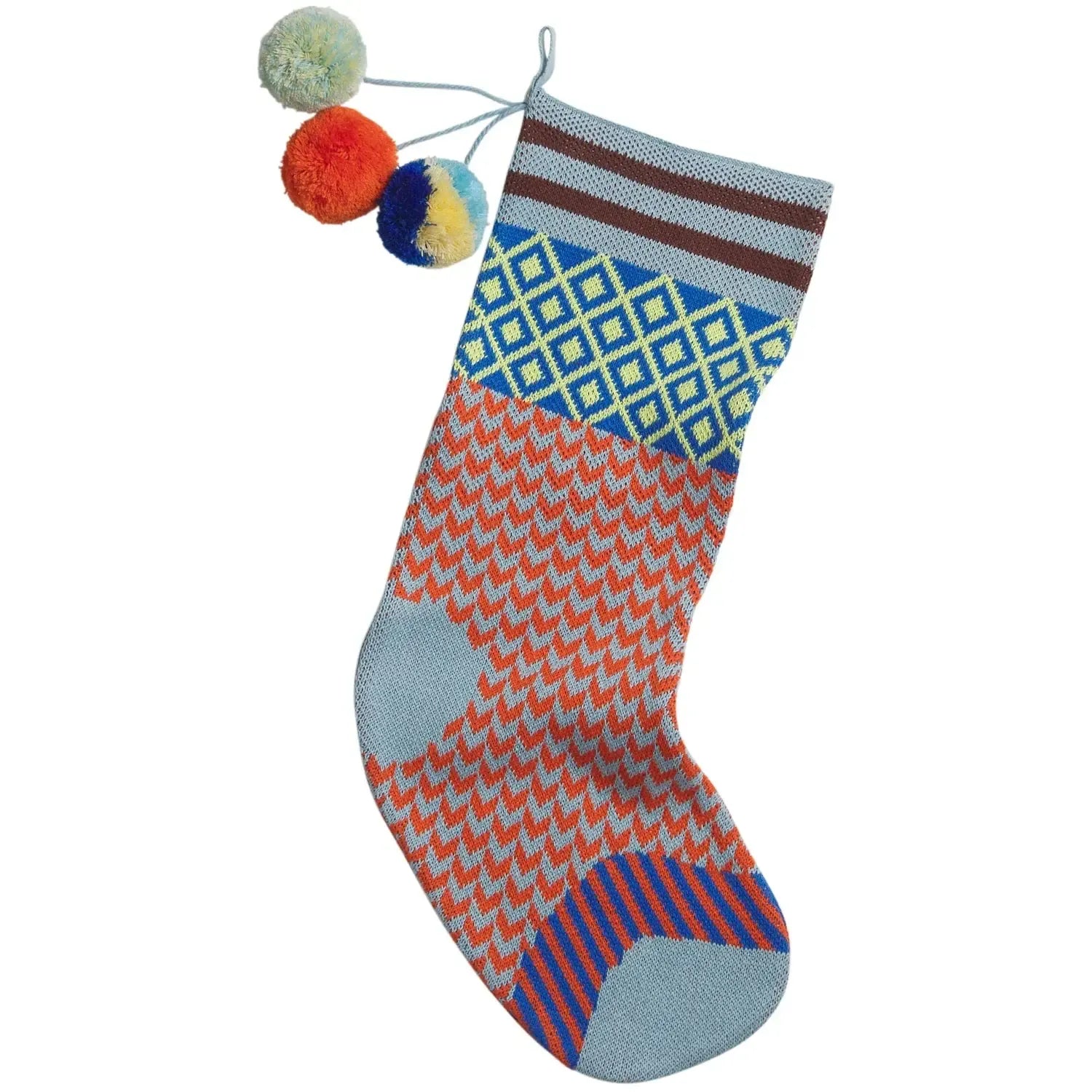 Palmina Knitted Stocking - Cerulean-Christmas-Sage & Clare-The Bay Room