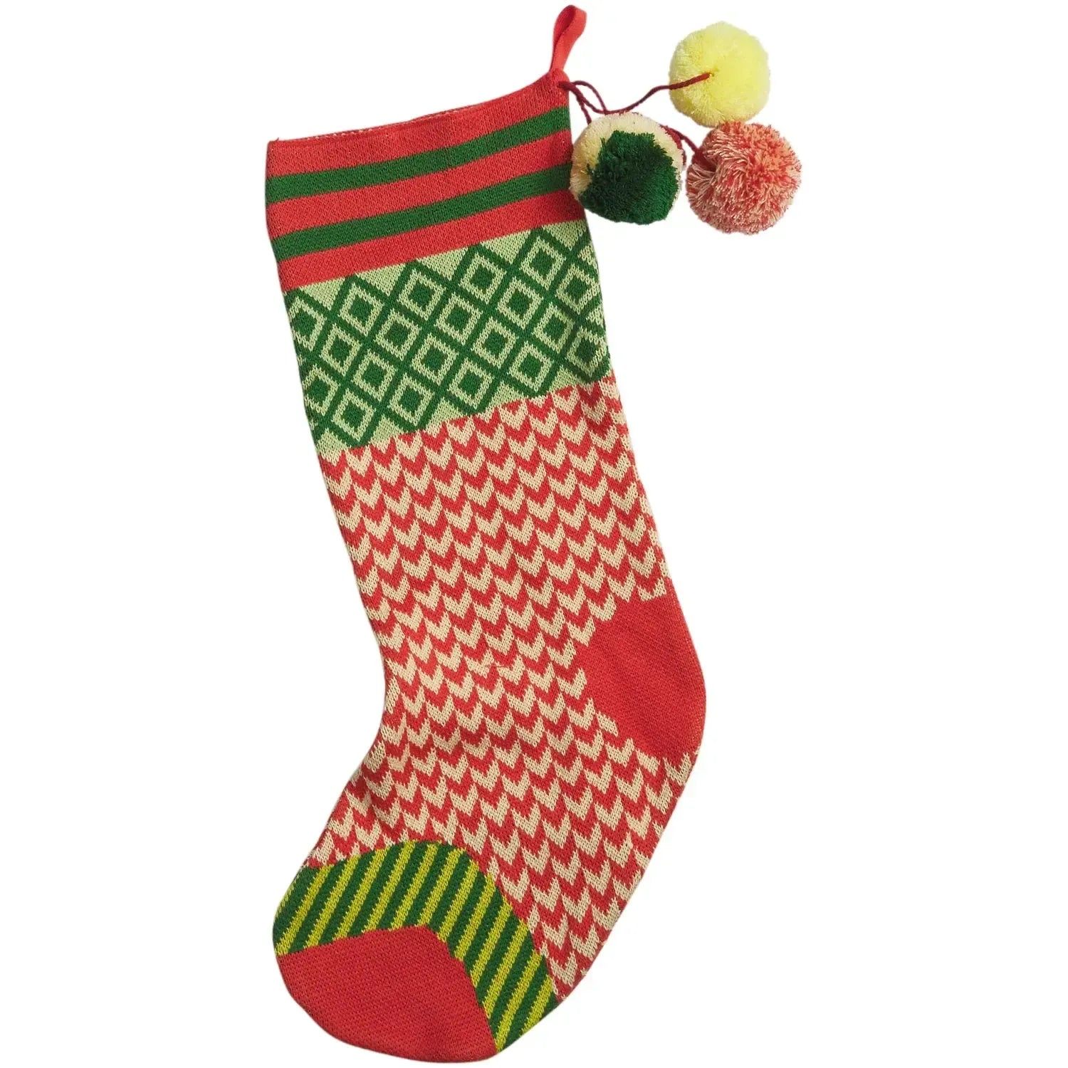 Palmina Knitted Stocking - Crimson-Christmas-Sage & Clare-The Bay Room