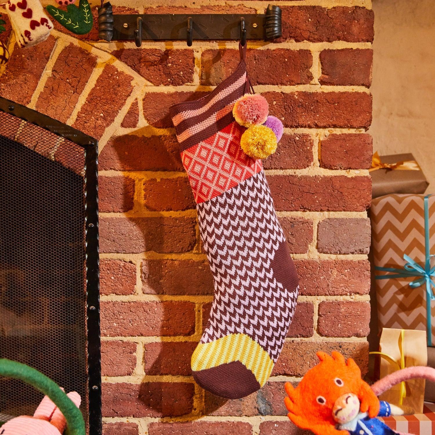 Palmina Knitted Stocking - Orchid-Christmas-Sage & Clare-The Bay Room