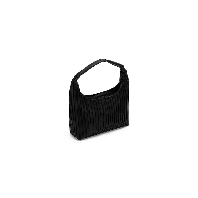 Paloma Black 2 Piece Pleat Hobo Handbag-Bags & Clutches-Black Caviar Designs-The Bay Room