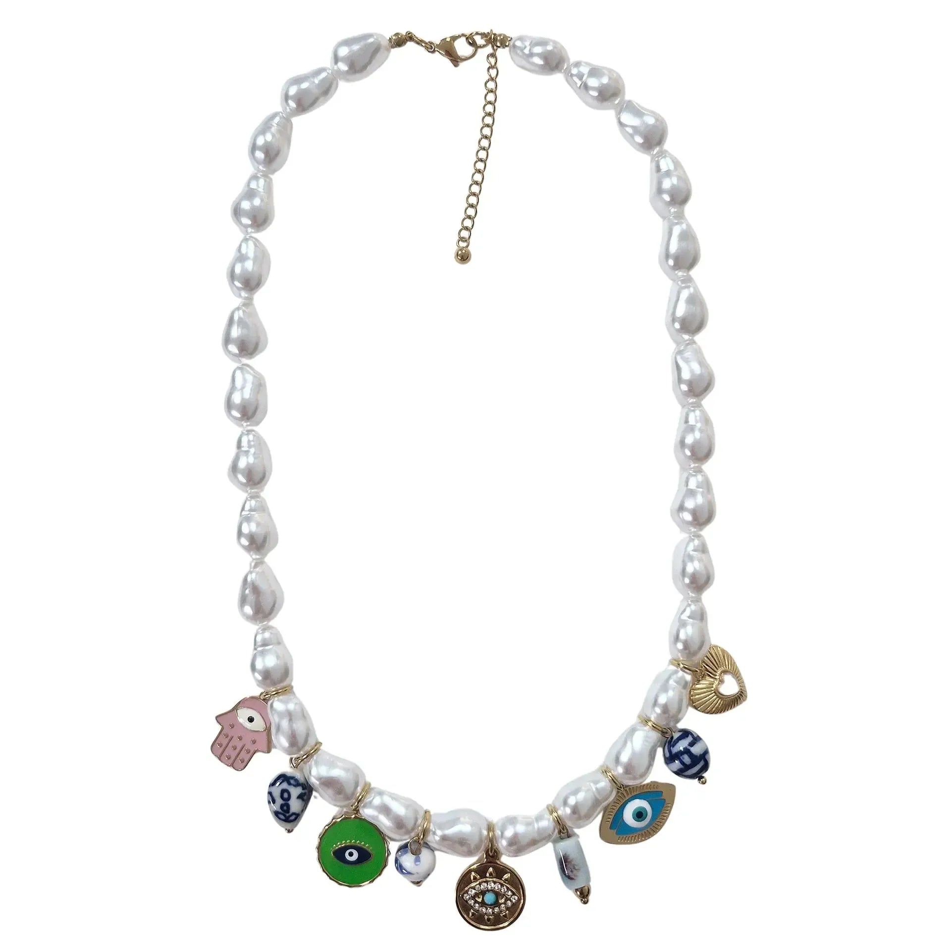 Pearl Multi Charm Necklace-Jewellery-Zoda-The Bay Room