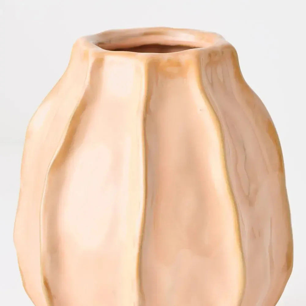 Penelope Vase Peach 18x16cm-Pots, Planters & Vases-Floral Interiors-The Bay Room