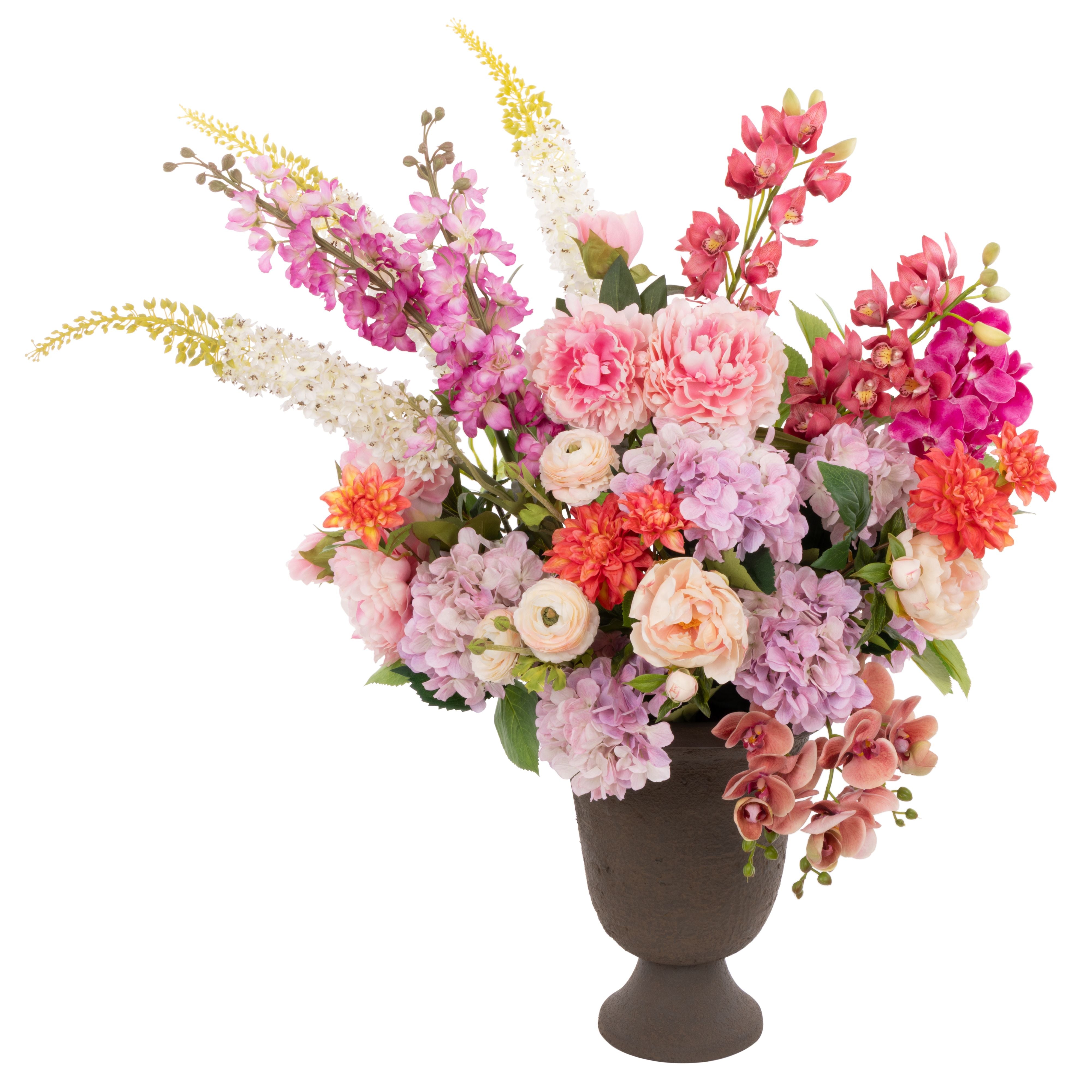 Peony Foxtail Garden Mix Vintage Urn Pink 84x84x118cm-Decor Items-Rogue Home-The Bay Room