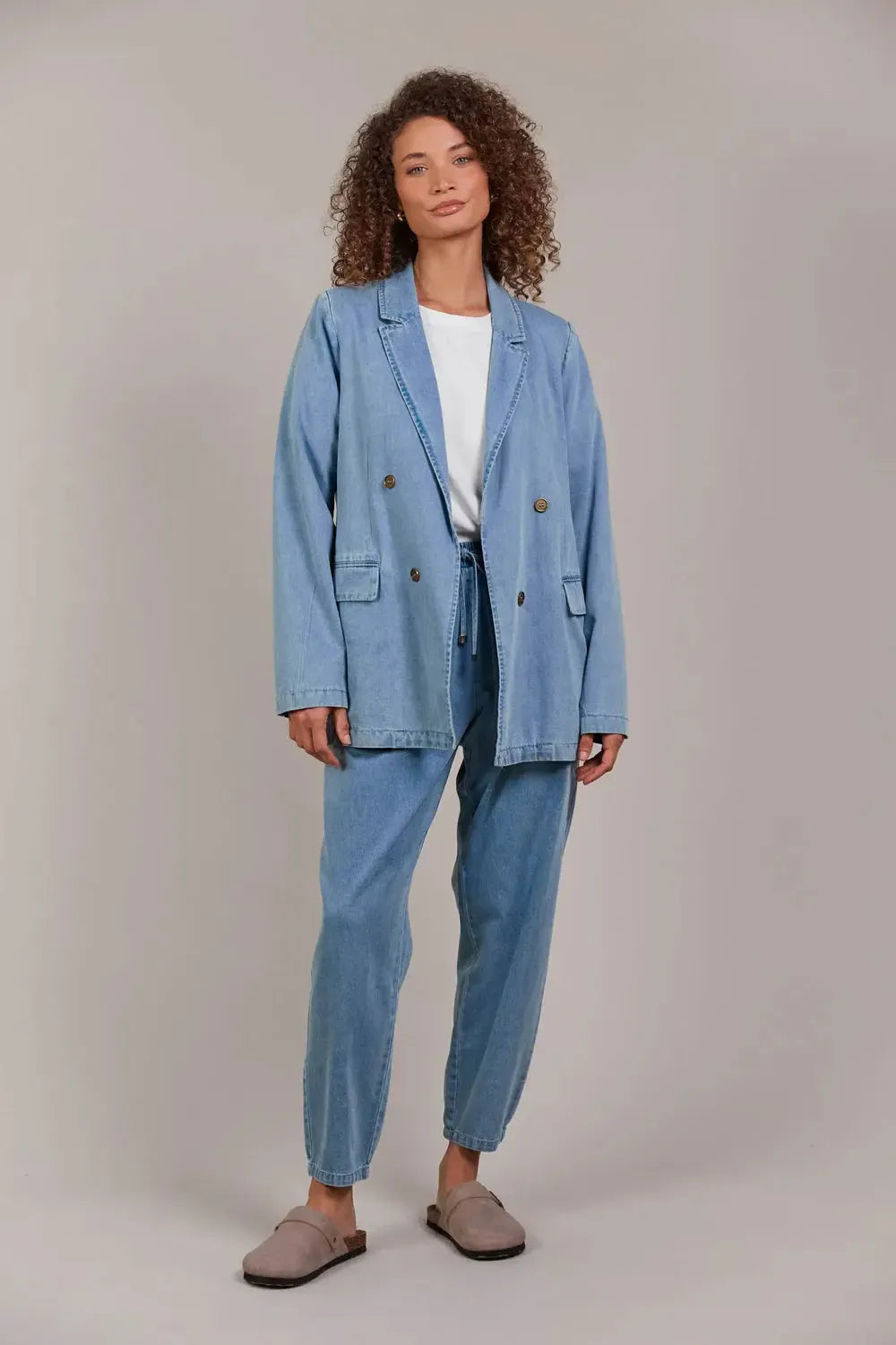Pepi Denim Blazer - Denim-Jackets, Coats & Vests-Eb & Ive-The Bay Room