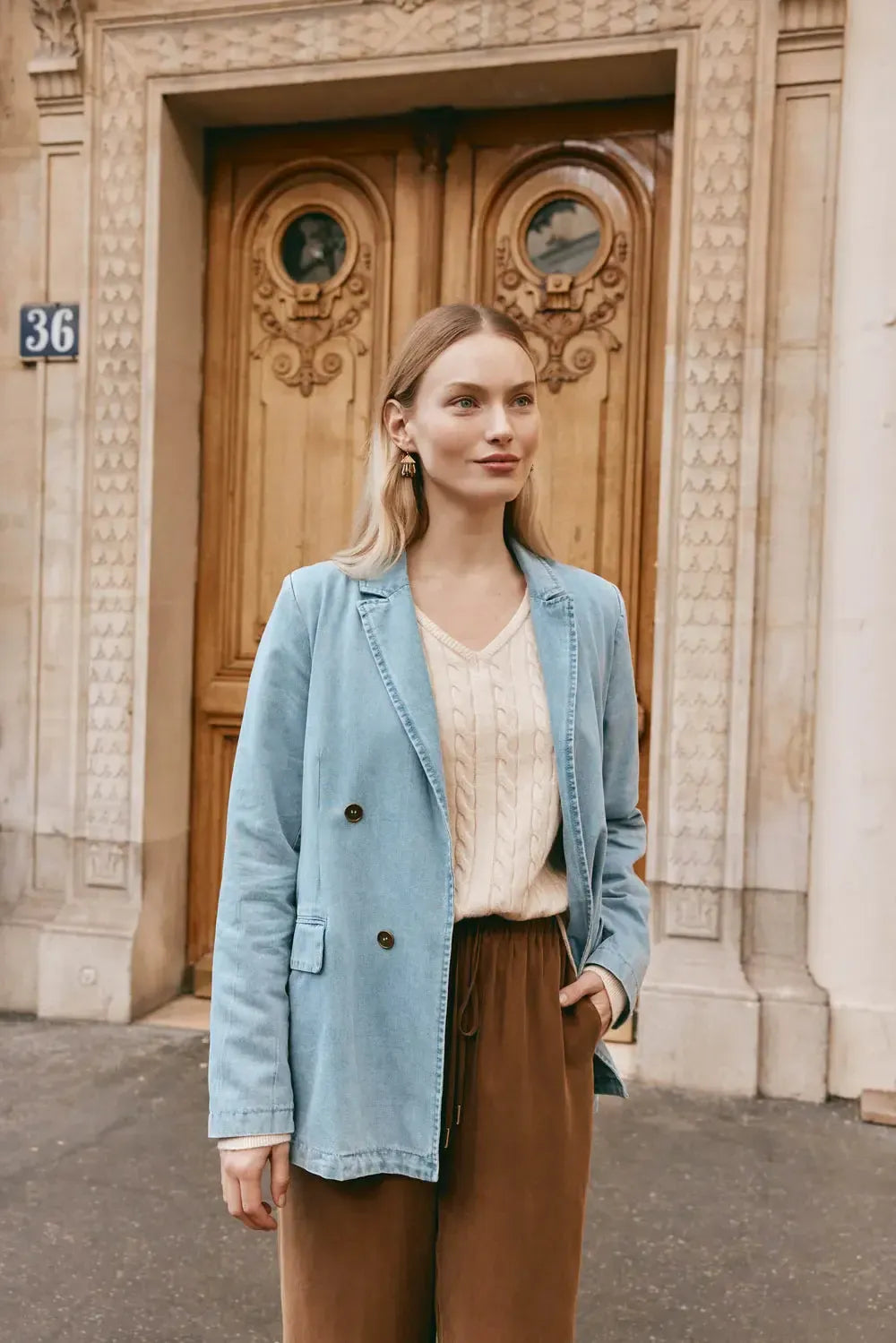 Pepi Denim Blazer - Denim-Jackets, Coats & Vests-Eb & Ive-The Bay Room