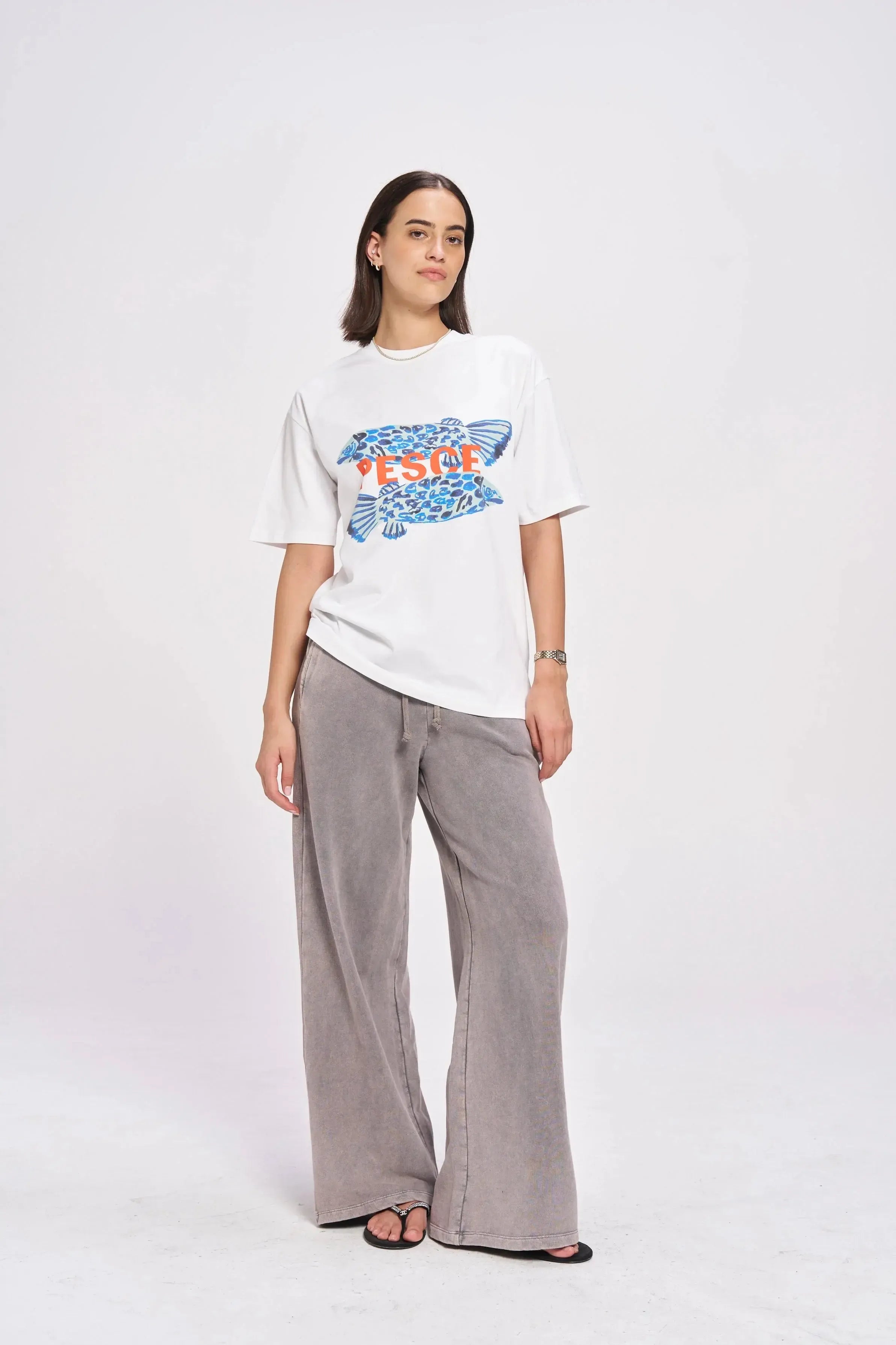 Pesce Oversize Tee - Lucent White-Tops-Maku The Label-The Bay Room