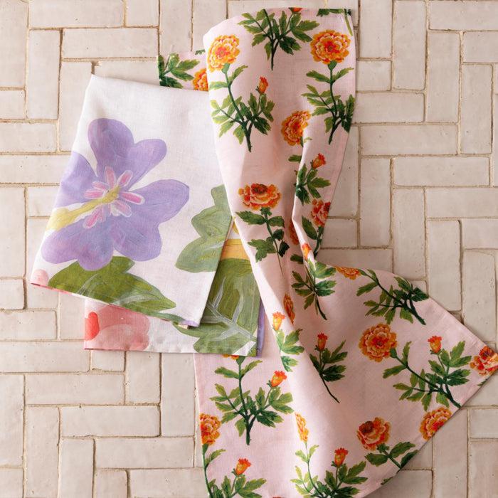Petite Lani Floral Pink Tea Towel-Soft Furnishings-Bonnie & Neil-The Bay Room