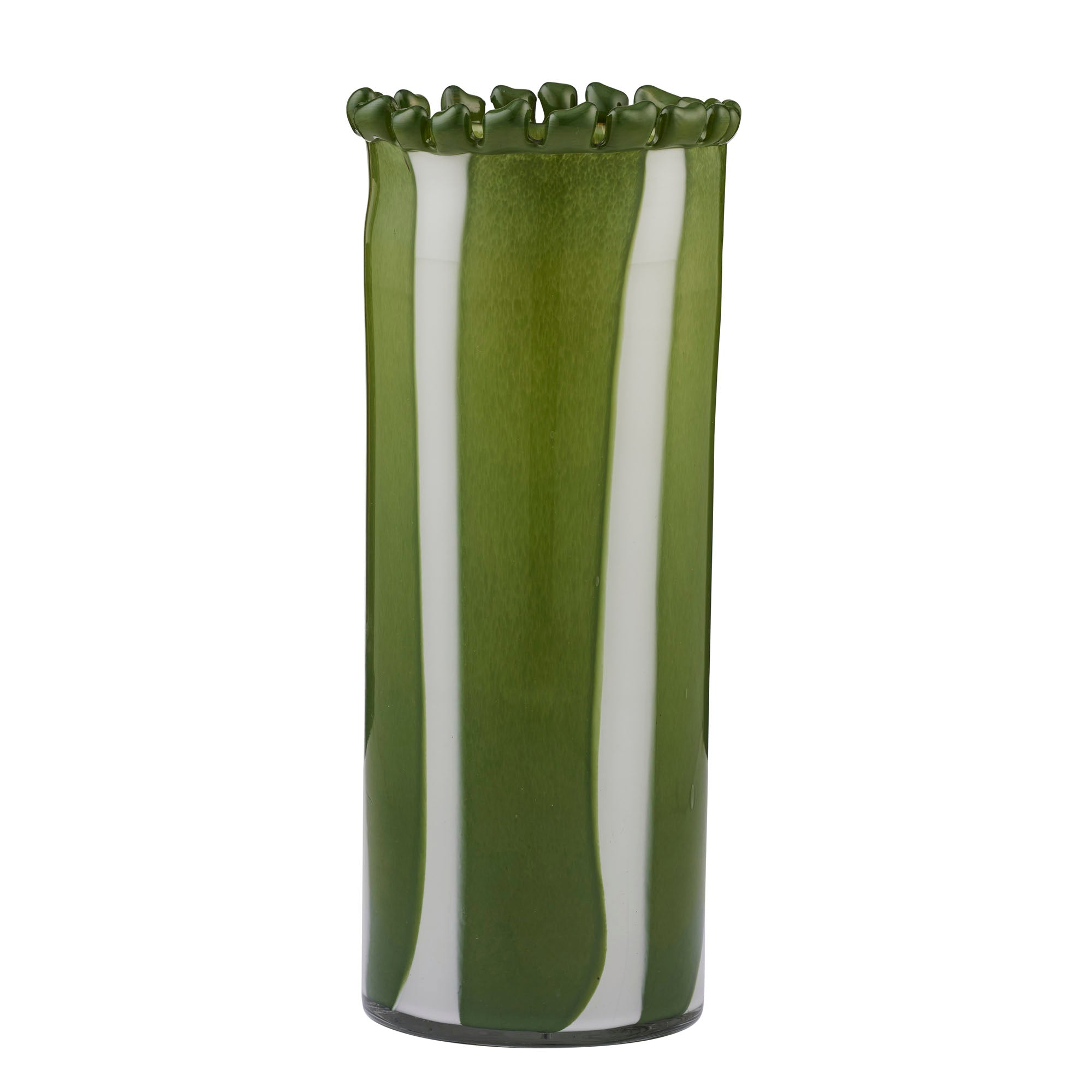 Pettine Glass Vase 13.5x35cm Green-Pots, Planters & Vases-Coast To Coast Home-The Bay Room