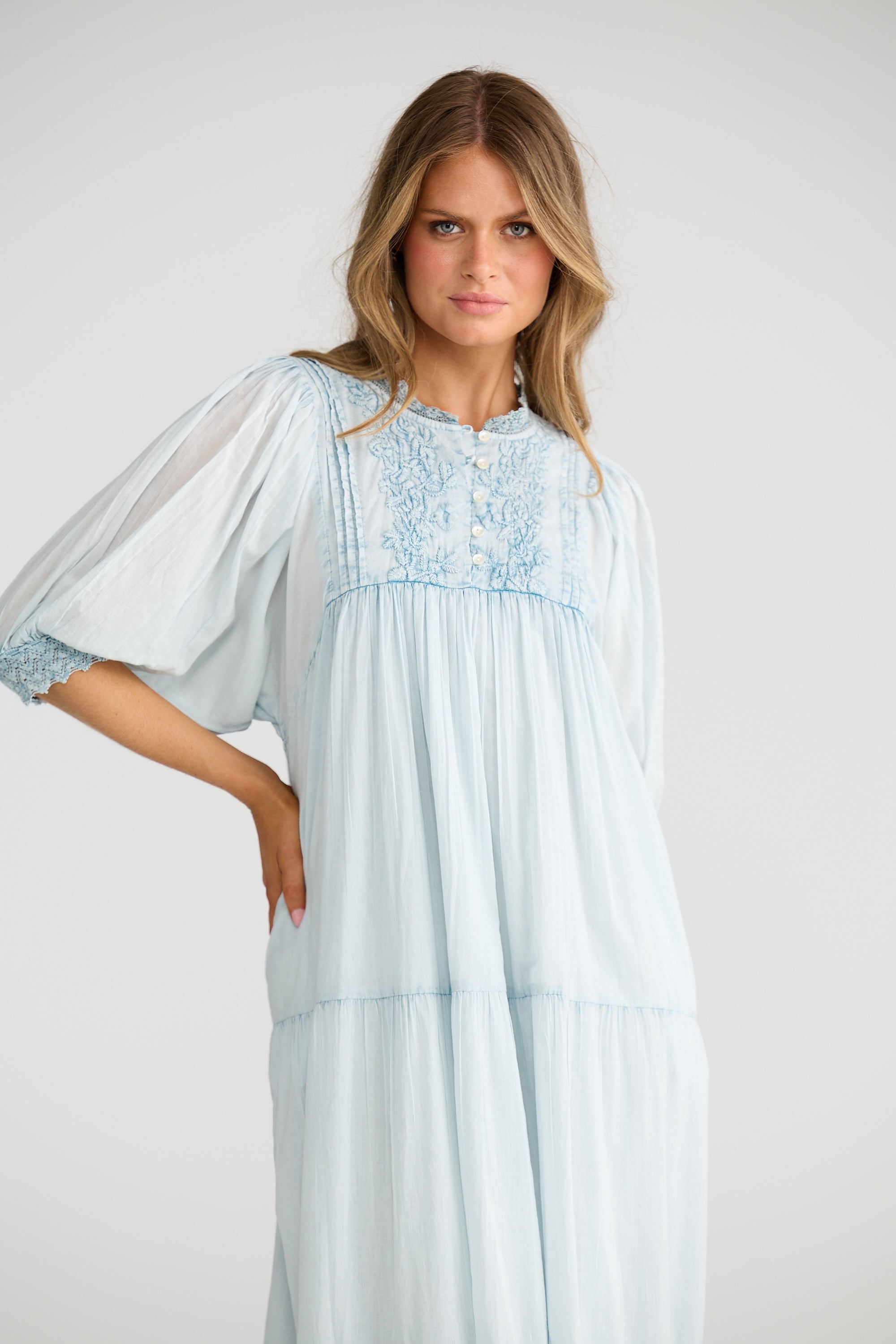 Phoebe Dress - Light Blue-Dresses-Talisman-The Bay Room