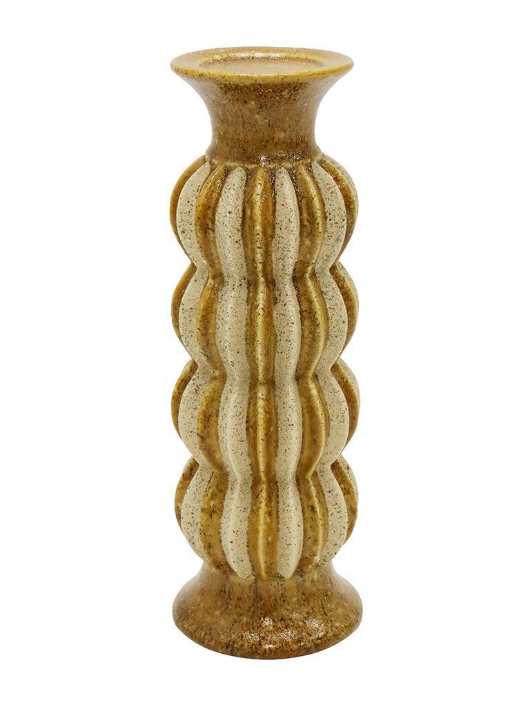 Pia Ceramic Candle Holder 13x40cm - Mustard & Natural-Decor Items-Robert Mark-The Bay Room