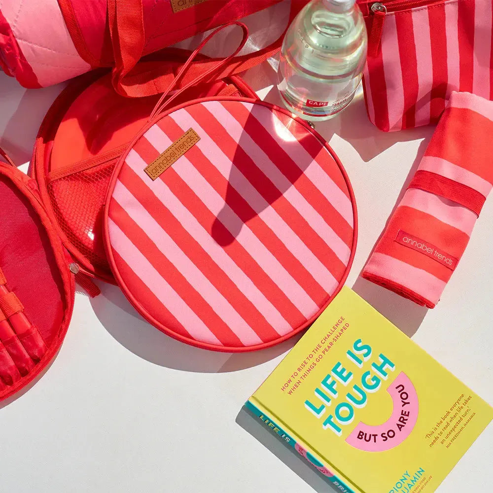 Picnic Round Plate Set - Red Stripe-Travel & Outdoors-Annabel Trends-The Bay Room