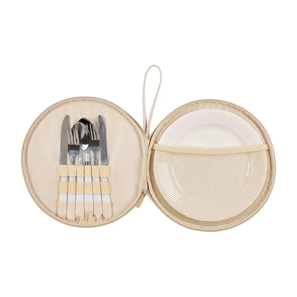 Picnic Round Plate Set - Trailing Natives Tan-Travel & Outdoors-Annabel Trends-The Bay Room