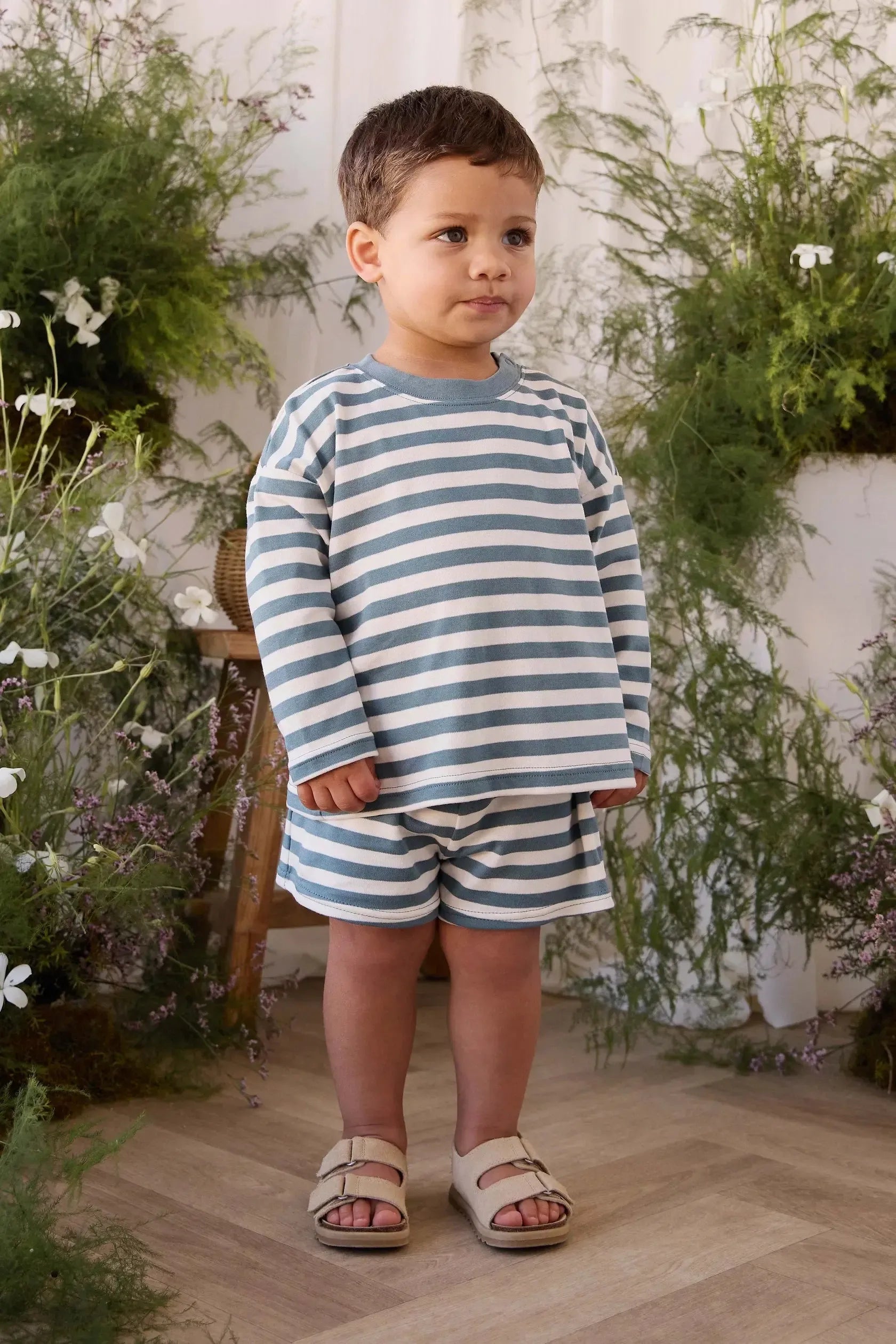 Pima Cotton Edward Short - Essential Stripe Cloud/Honolulu-Clothing & Accessories-Jamie Kay-The Bay Room