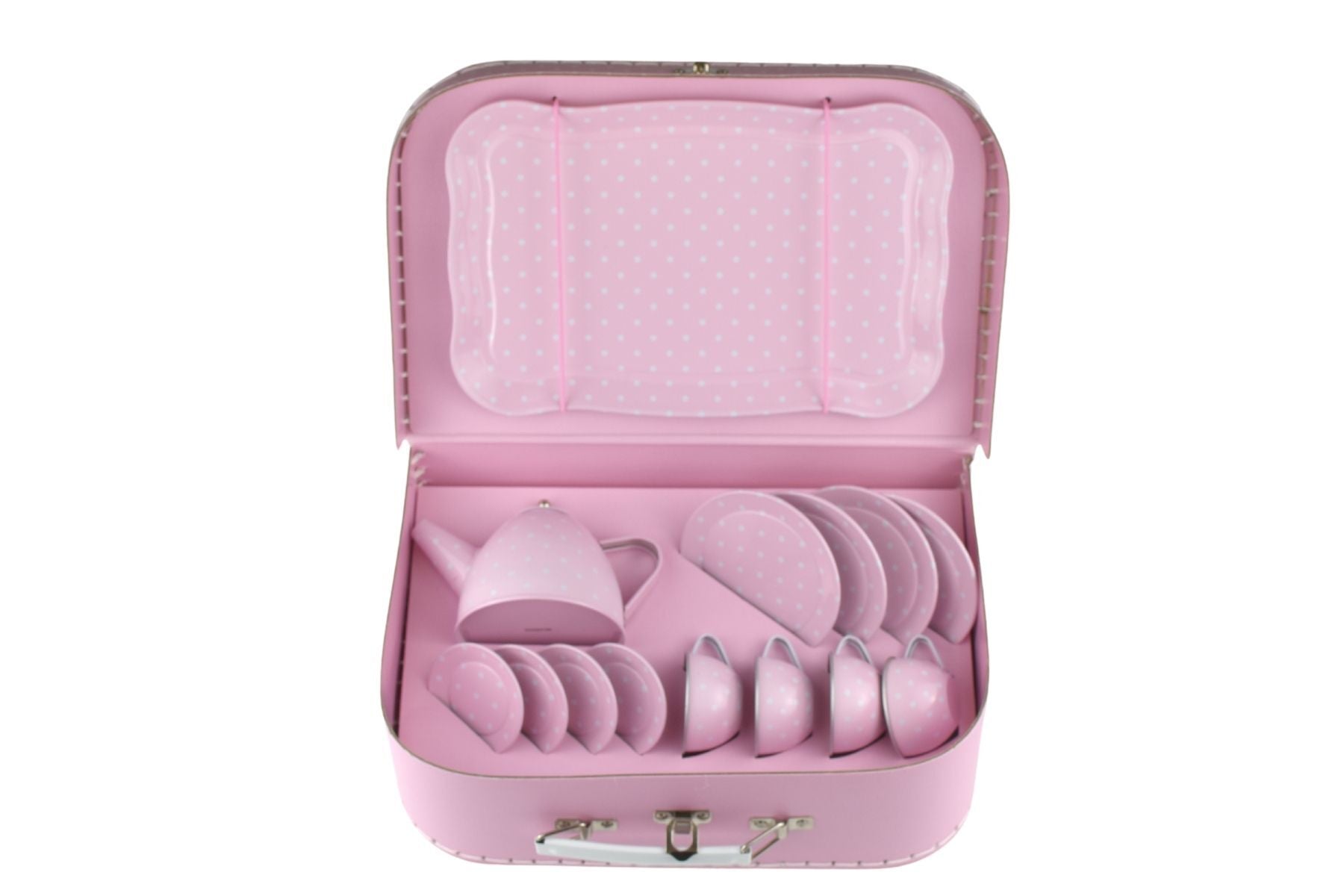 Pink Tin Tea Set In Suitcase 15pcs-Toys-Eleganter-The Bay Room