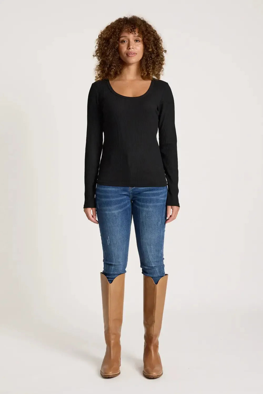 Plage Long Sleeve Tshirt - Black-Tops-Eb & Ive-The Bay Room