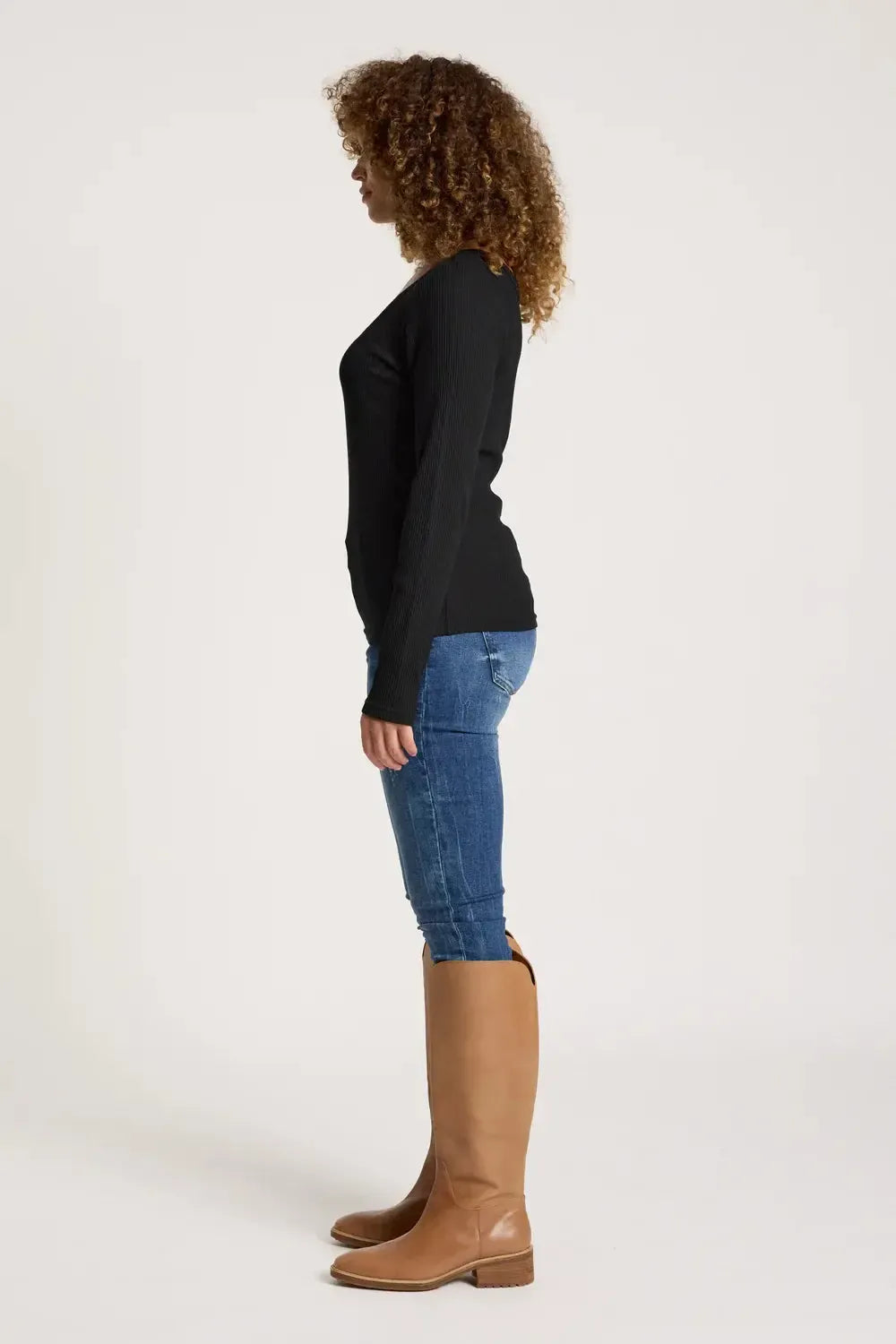 Plage Long Sleeve Tshirt - Black-Tops-Eb & Ive-The Bay Room