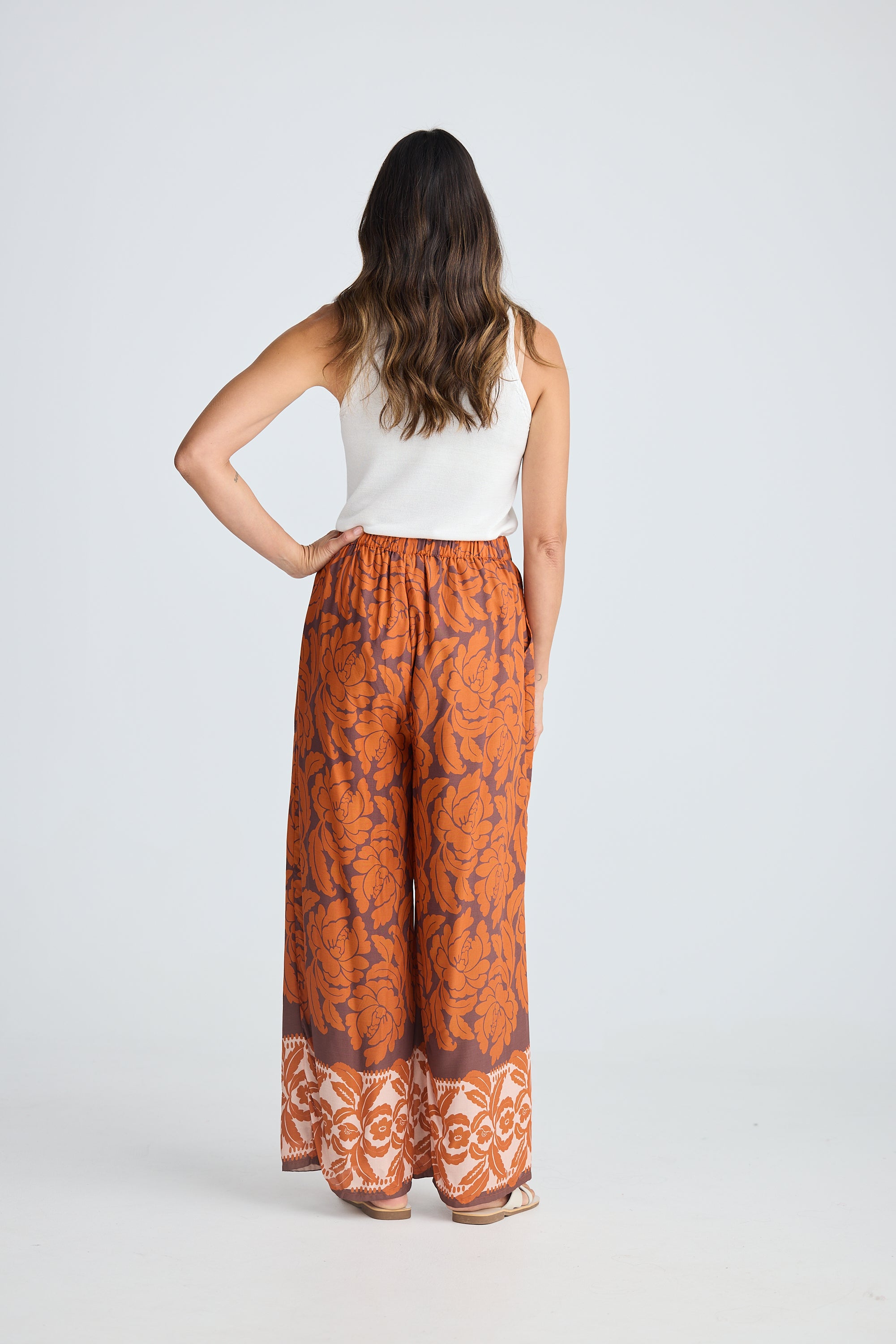 Playa Pant - Tuscan Palm Print-Pants-Holiday-The Bay Room