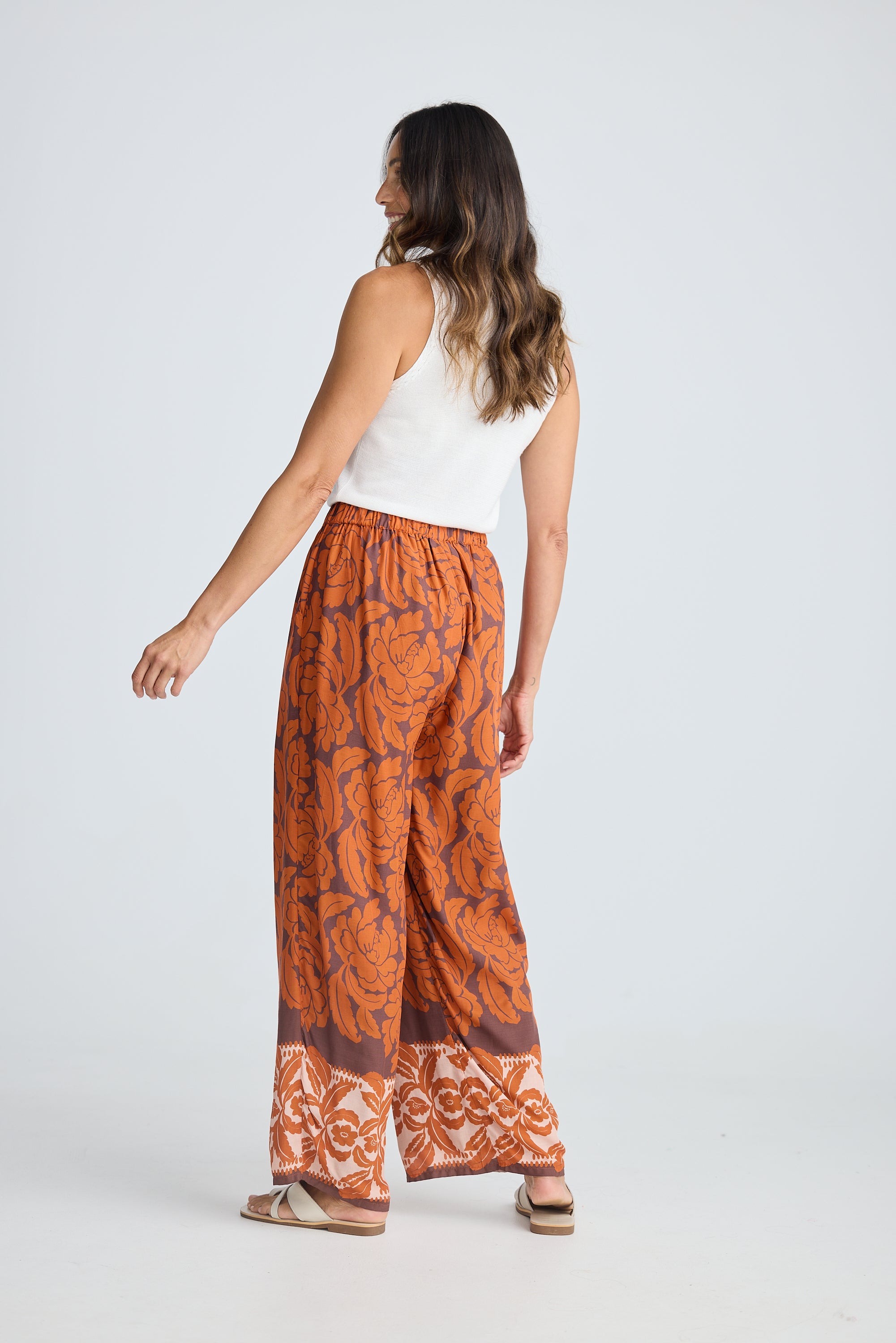Playa Pant - Tuscan Palm Print-Pants-Holiday-The Bay Room