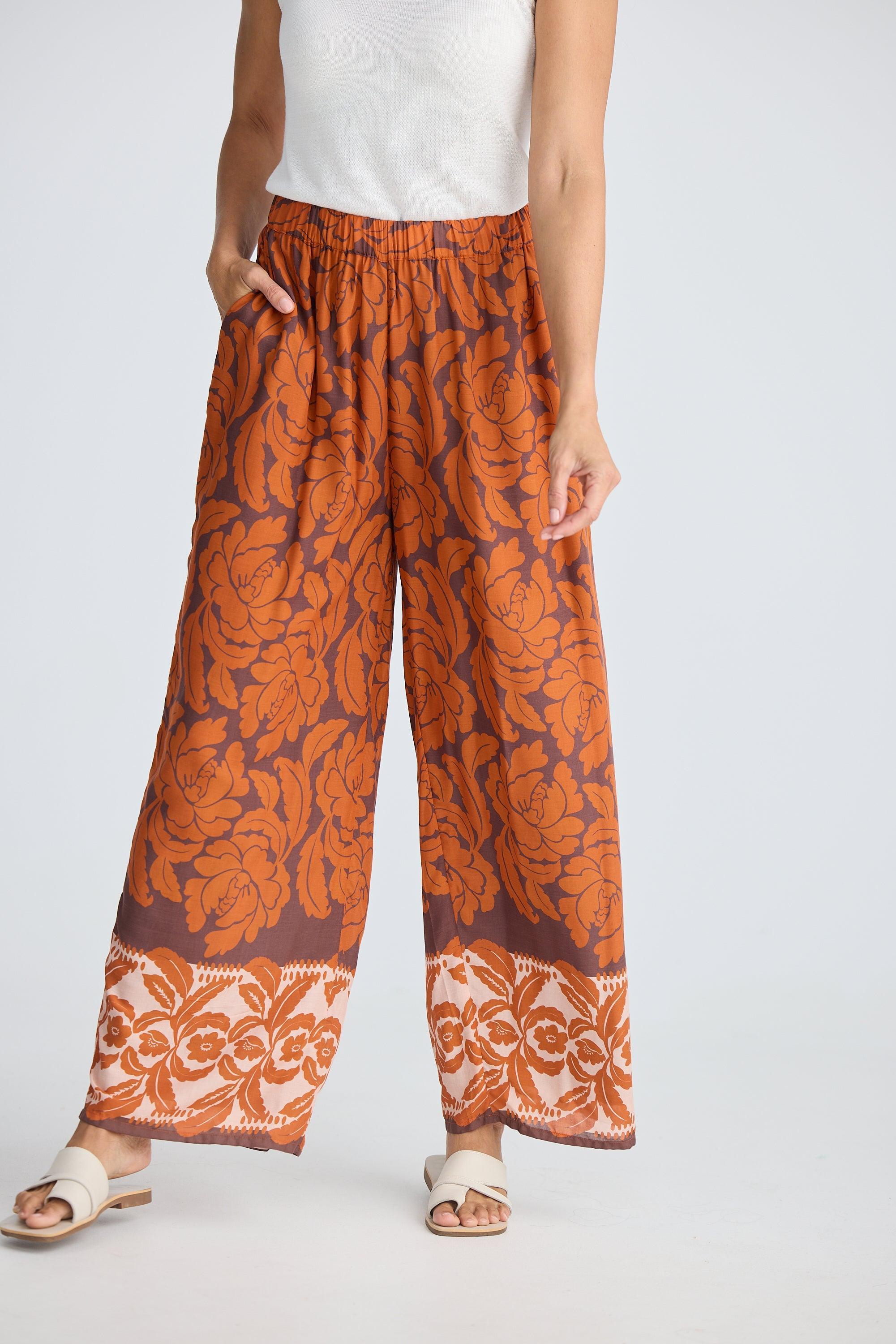 Playa Pant - Tuscan Palm Print-Pants-Holiday-The Bay Room