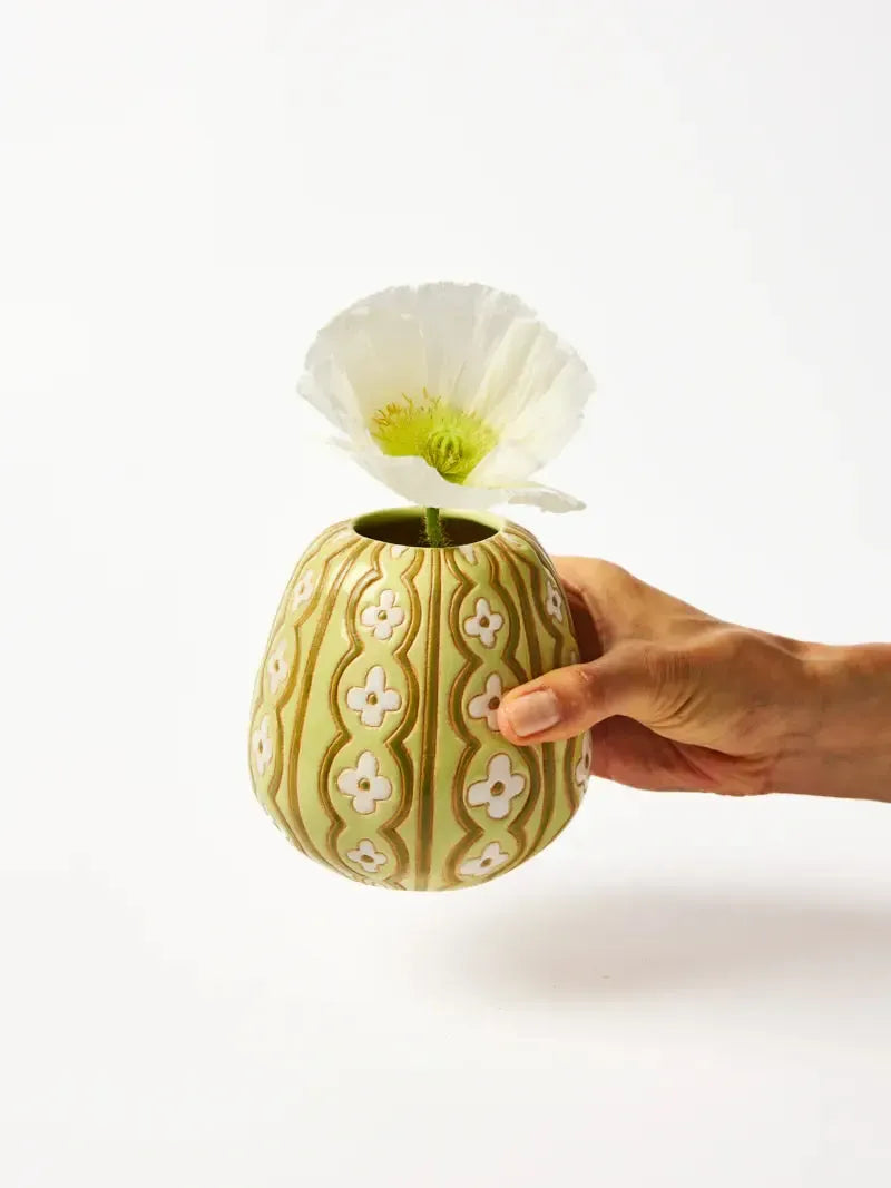 Pollen Vase Vintage Green-Pots, Planters & Vases-Jones & Co-The Bay Room