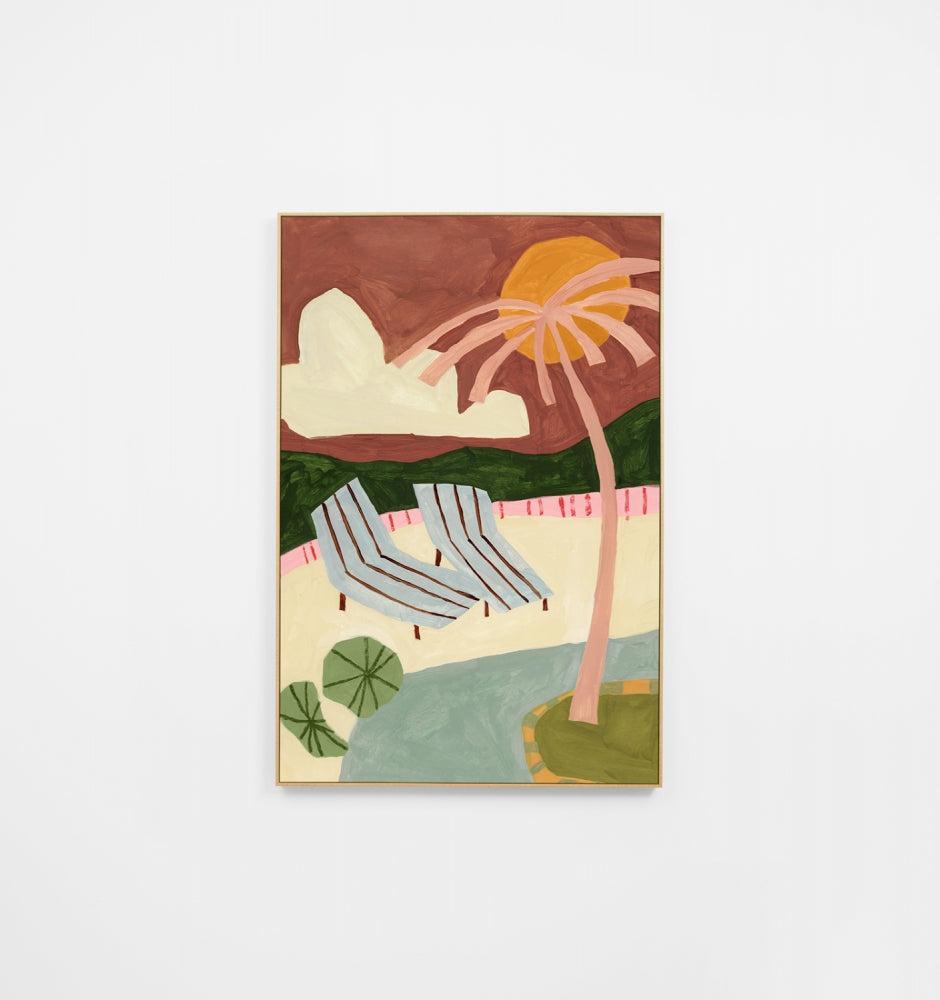 Poolside Paradise Bright Canvas 80x120cm-Wall Decor-Middle of Nowhere-The Bay Room