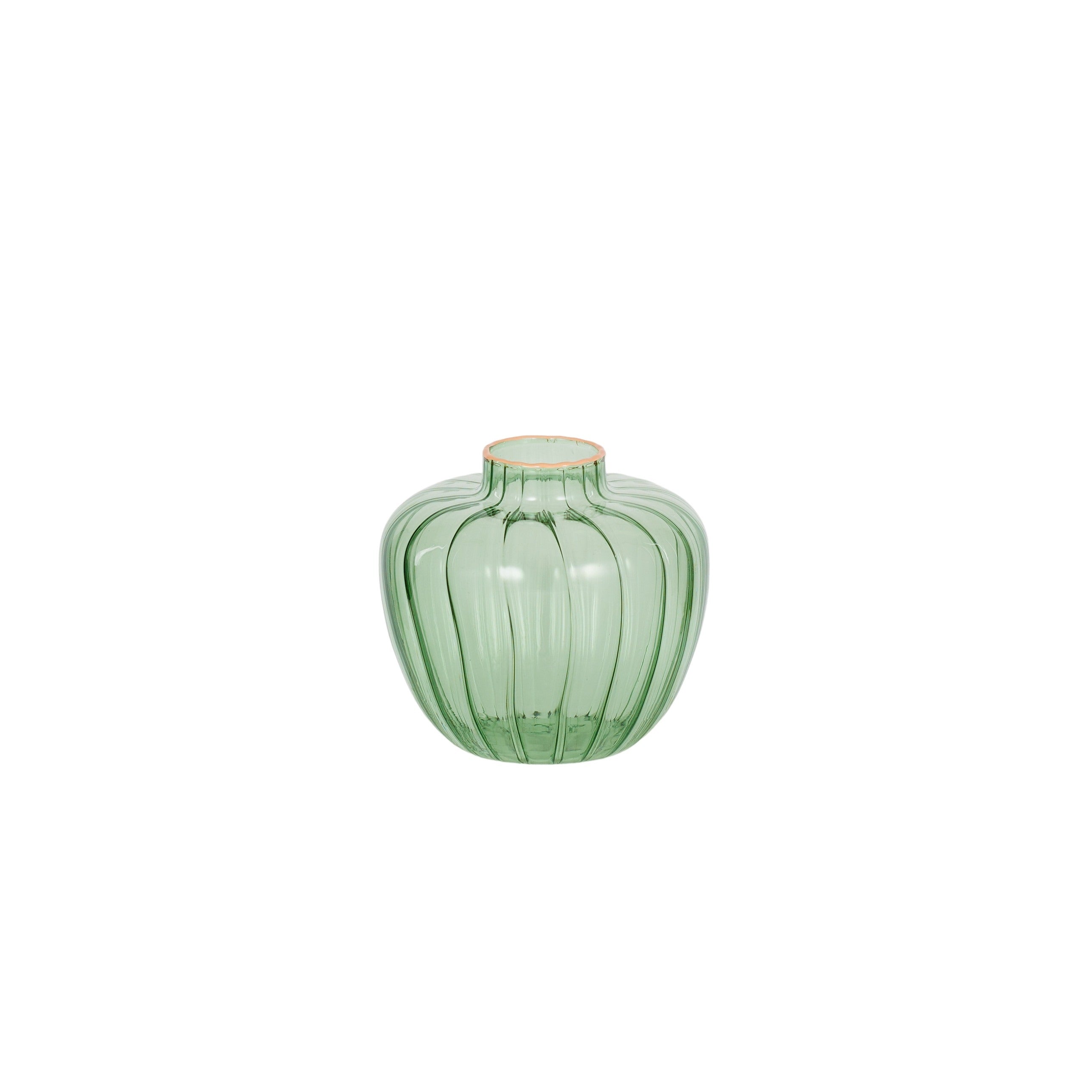 Poppy Glass Vase 9x8cm Green/Pink-Pots, Planters & Vases-Coast To Coast Home-The Bay Room