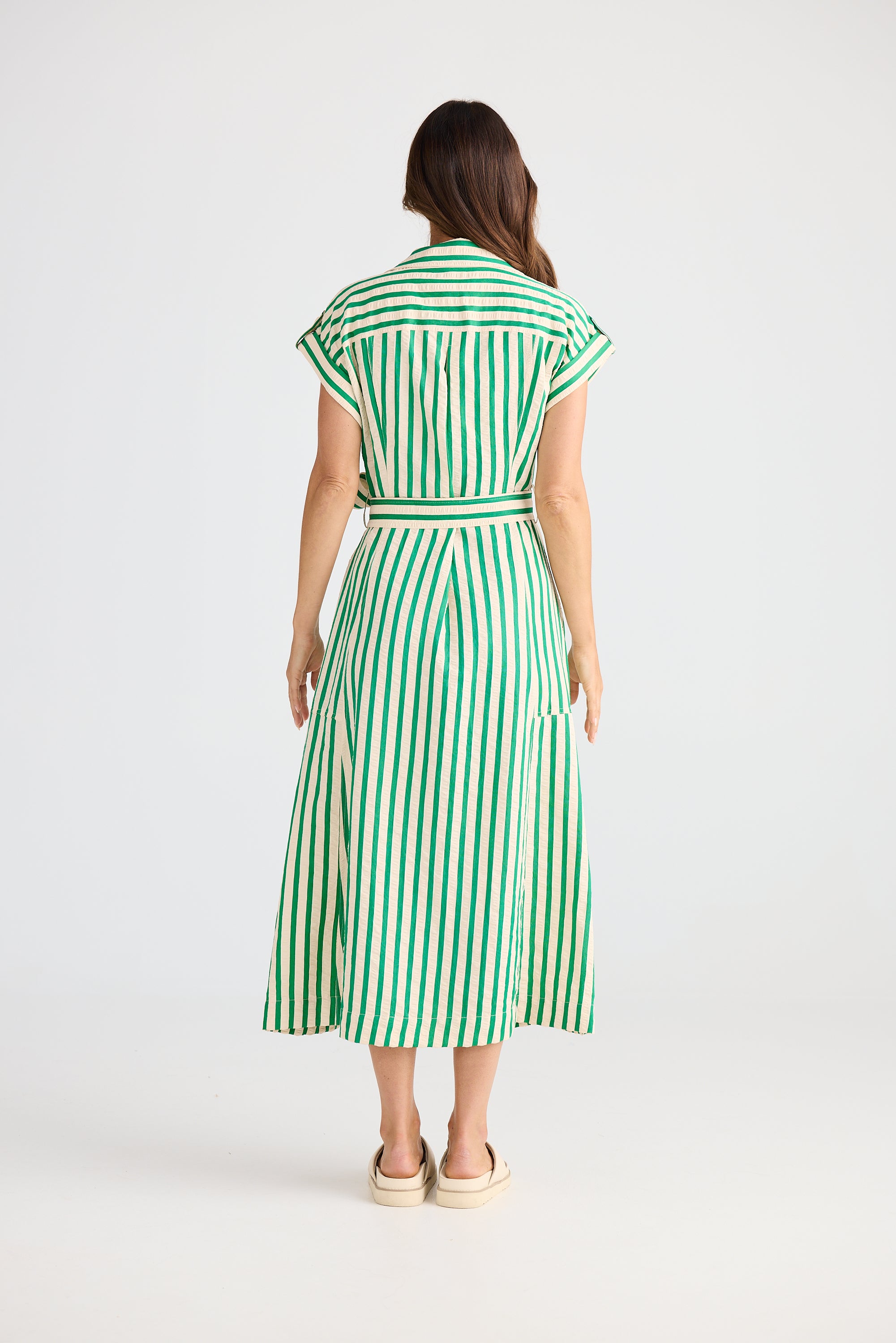 Portia Dress - Jade Stripe-Dresses-Brave & True-The Bay Room