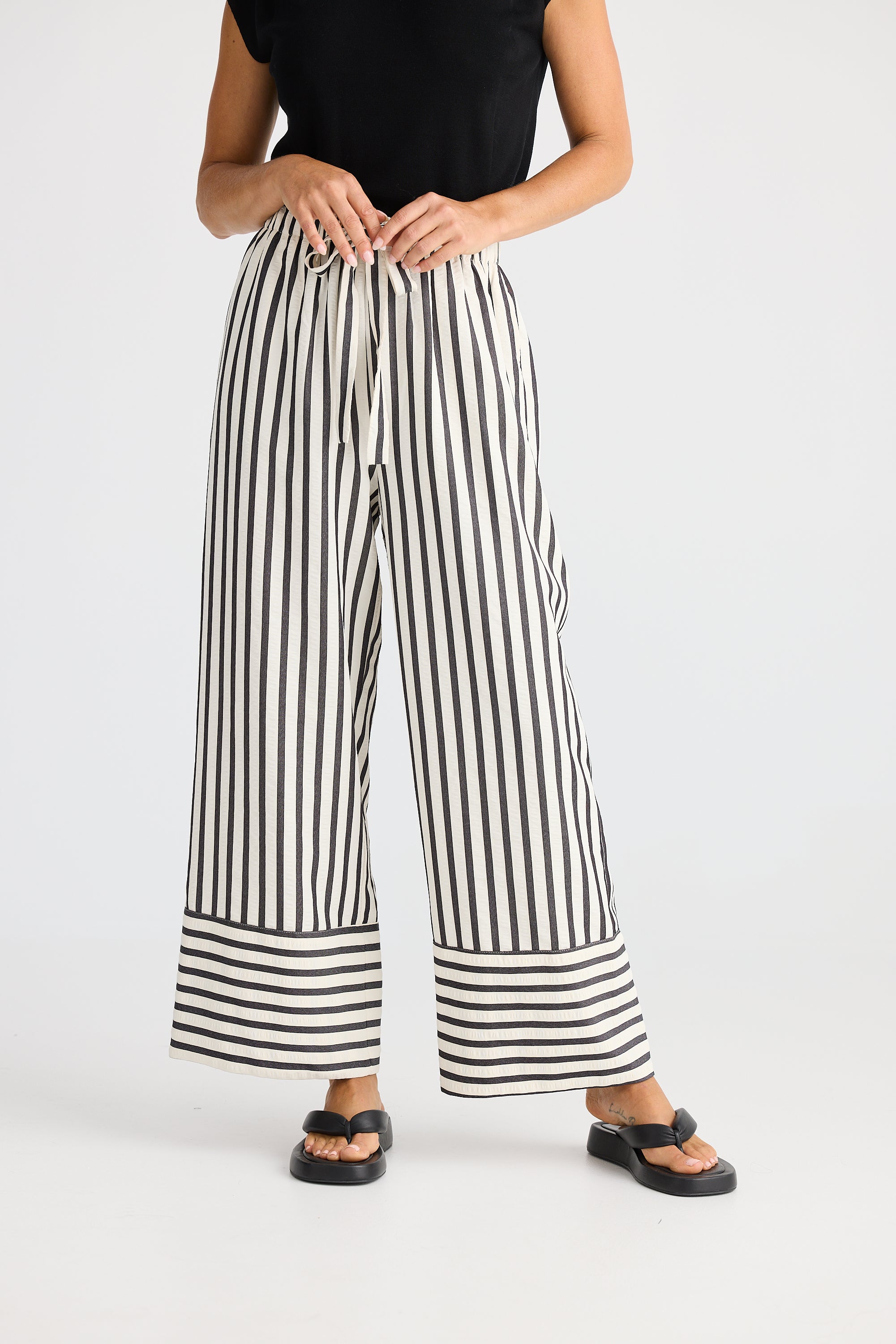 Portia Pant - Black Stripe-Pants-Brave & True-The Bay Room