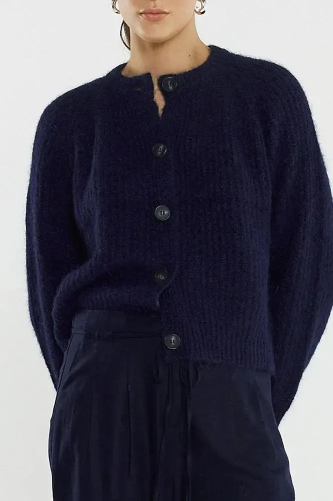 Posie Fluffy Cardi - Navy-SASS-The Bay Room