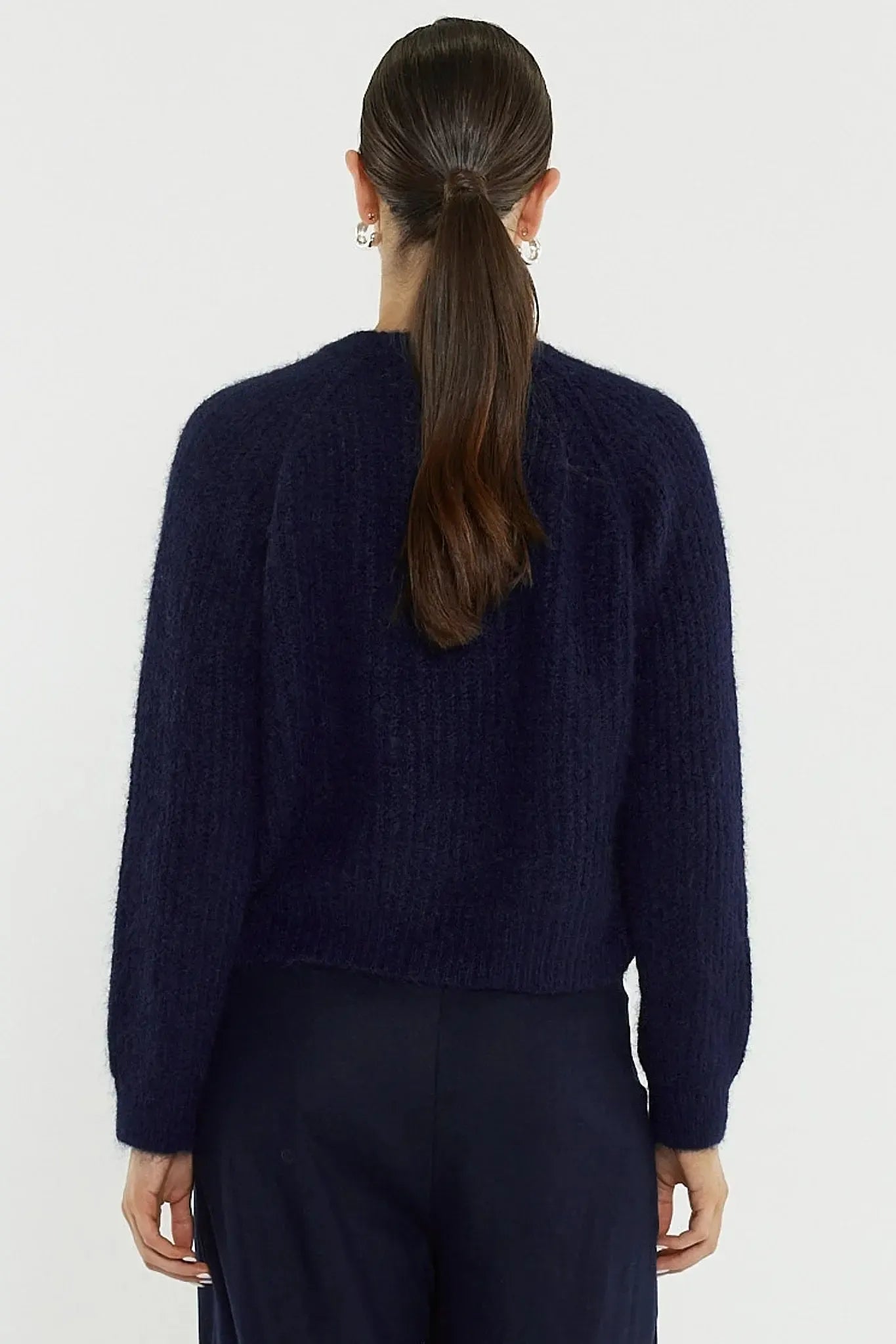 Posie Fluffy Cardi - Navy-SASS-The Bay Room