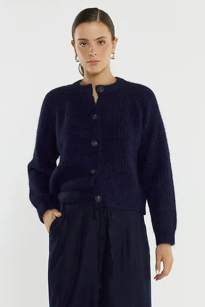 Posie Fluffy Cardi - Navy-SASS-The Bay Room