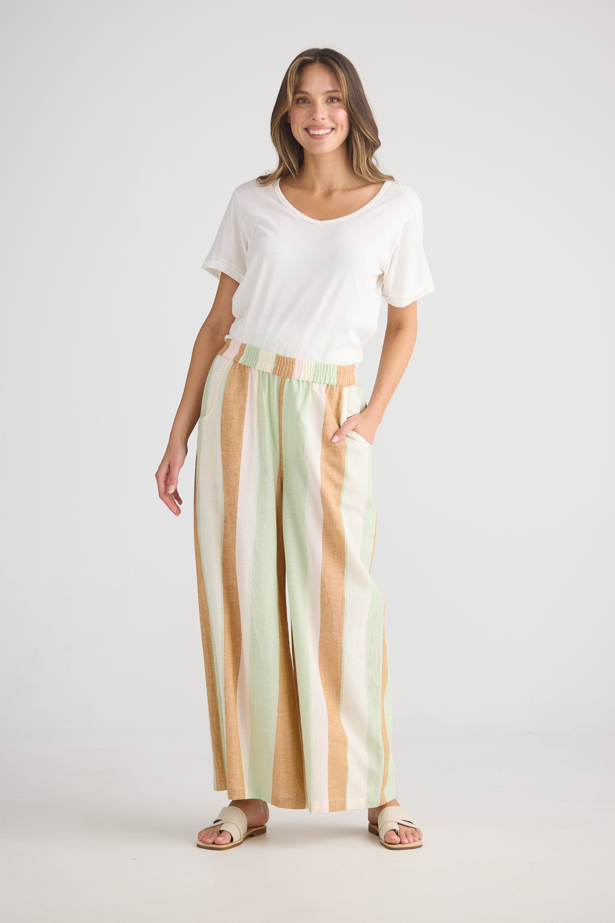 Positano Pant - Melon Field Stripe-Pants-The Shanty Corporation-The Bay Room