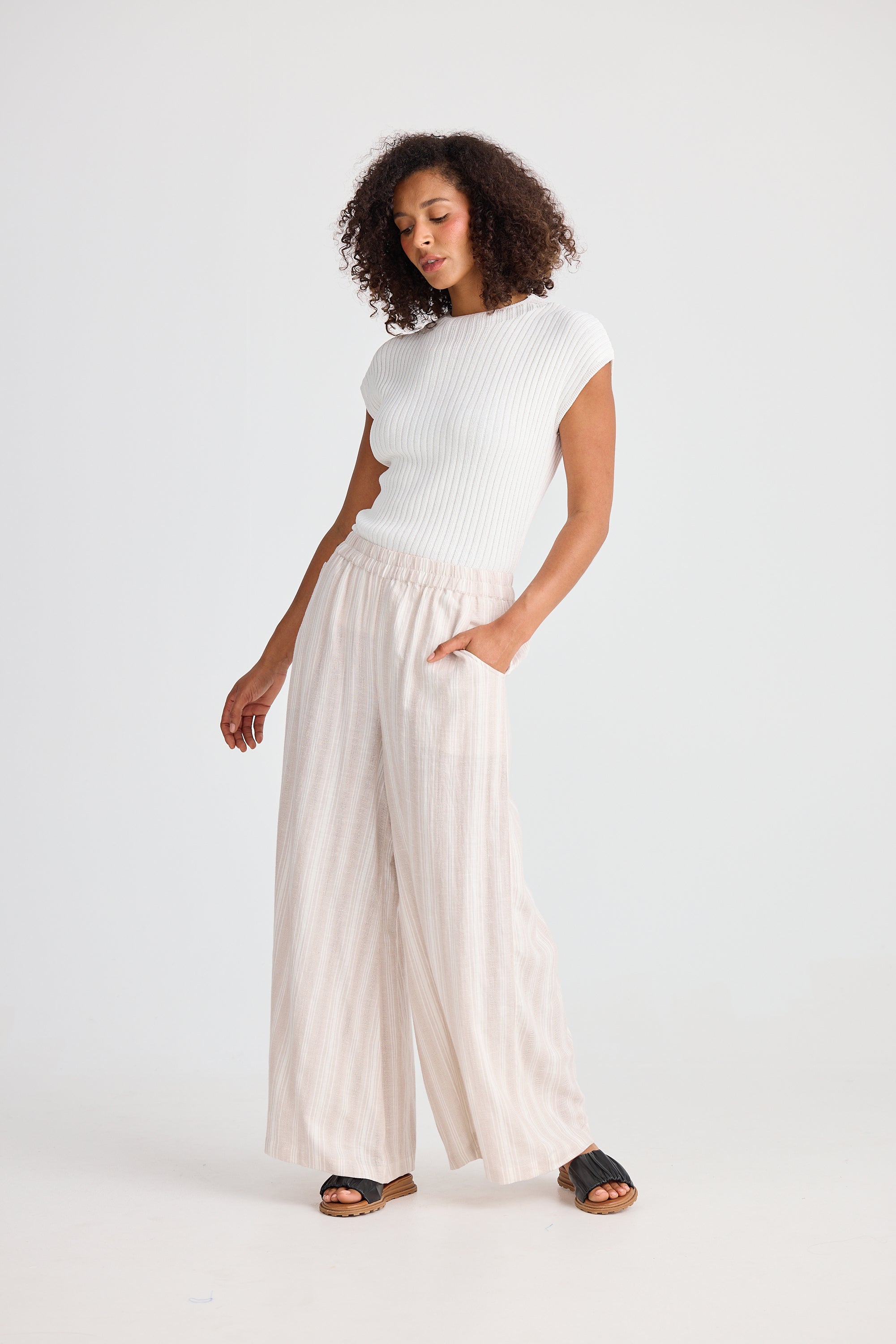 Positano Pant - Tuscan Stripe-Pants-The Shanty Corporation-The Bay Room
