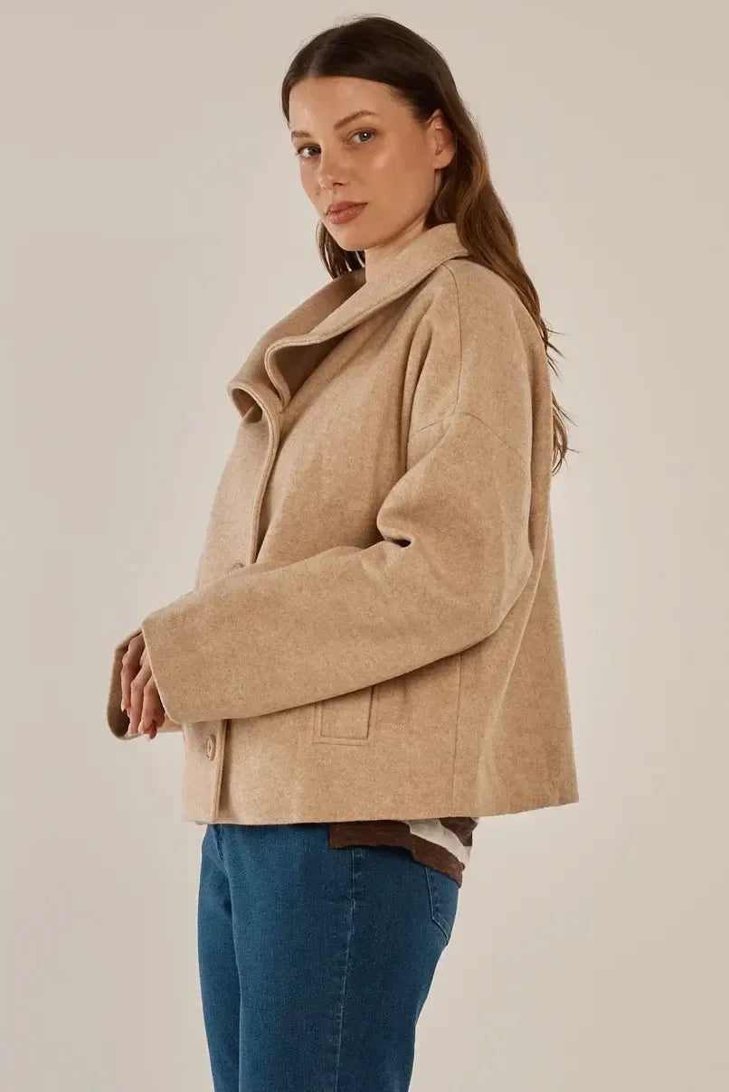 Prue Pea Coat - Cream-Jackets, Coats & Vests-Betty Basics-The Bay Room