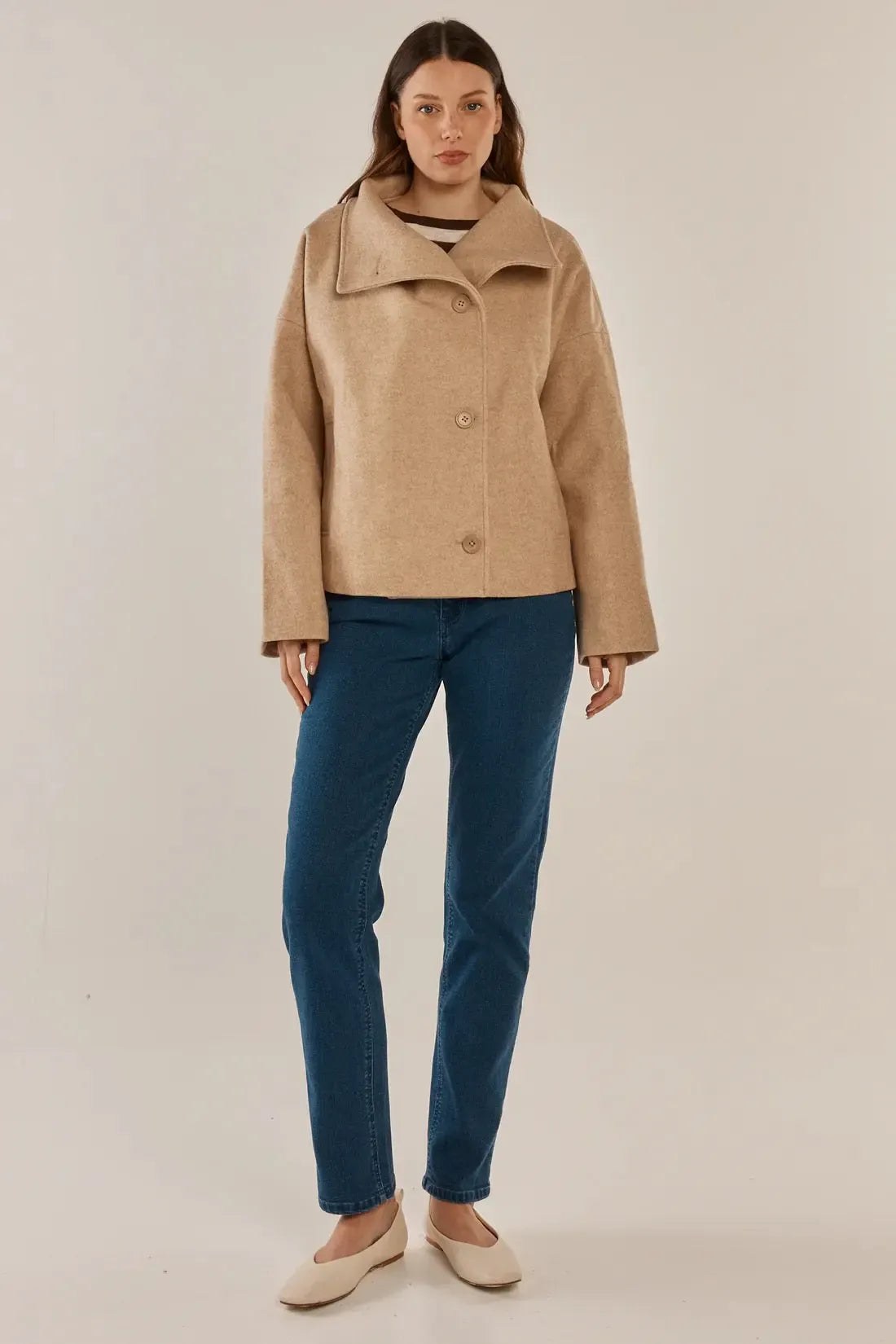 Prue Pea Coat - Cream-Jackets, Coats & Vests-Betty Basics-The Bay Room