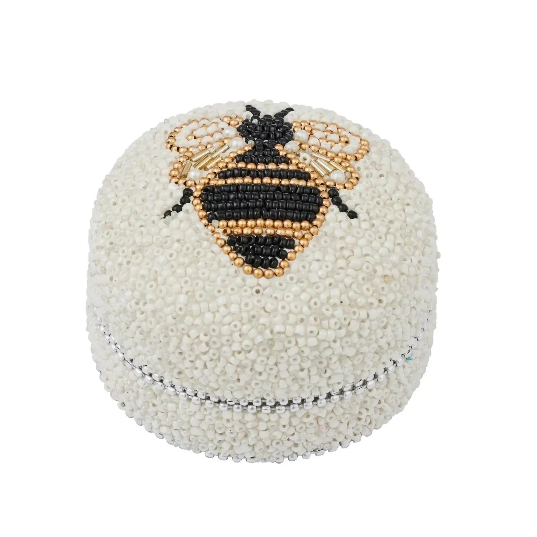 Queen Bee Beaded Trinket Box 8x8x5cm Biack-Decor Items-Coast To Coast Home-The Bay Room