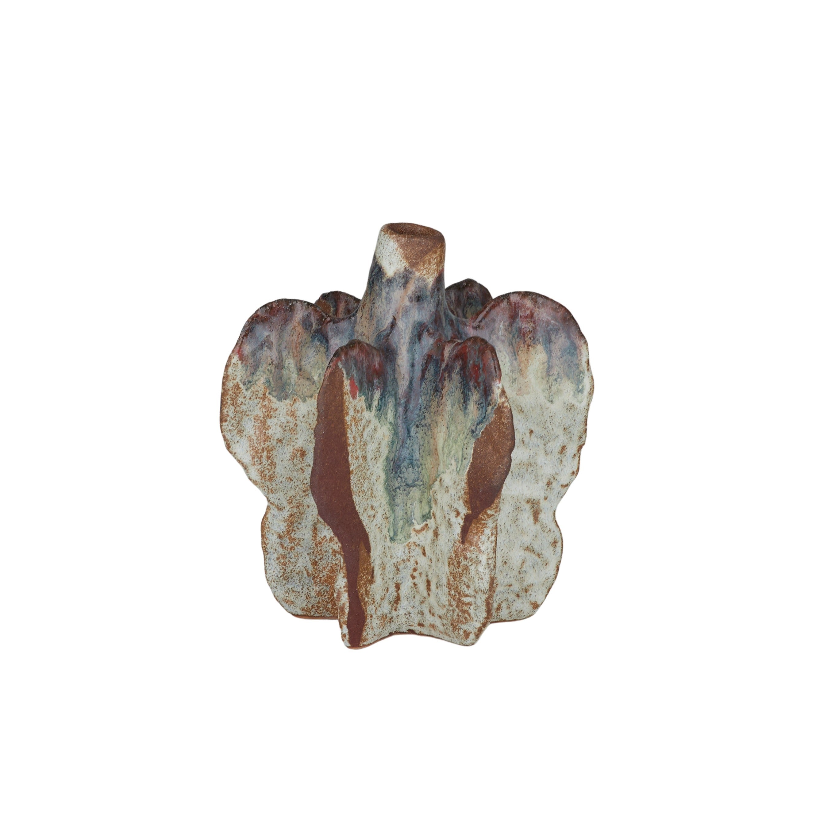 Queens Ceramic Vase 13.5x13x15.5cm Multi-Pots, Planters & Vases-Coast To Coast Home-The Bay Room