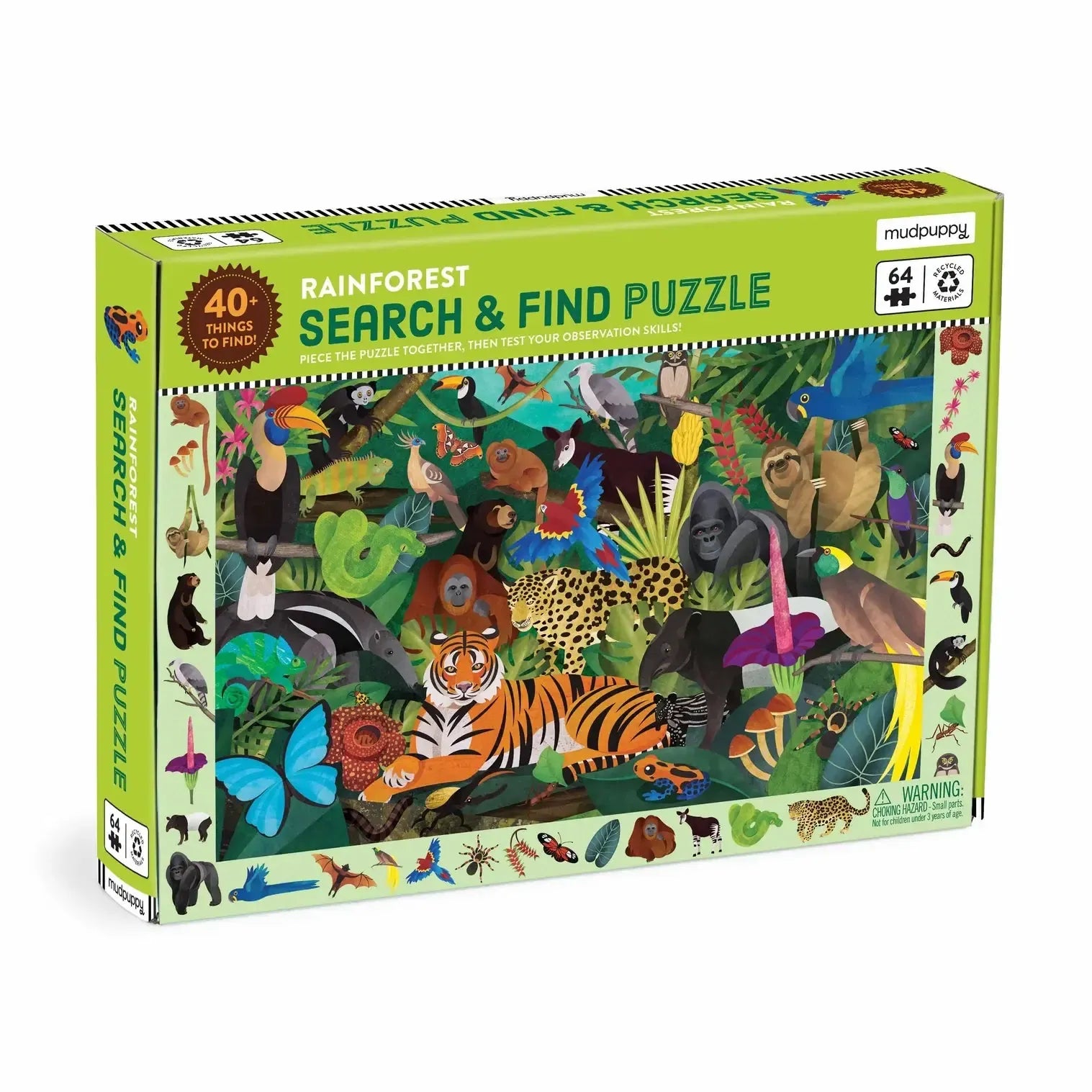 Rainforest Search & Find Puzzle 64pc-Toys-Mudpuppy-The Bay Room