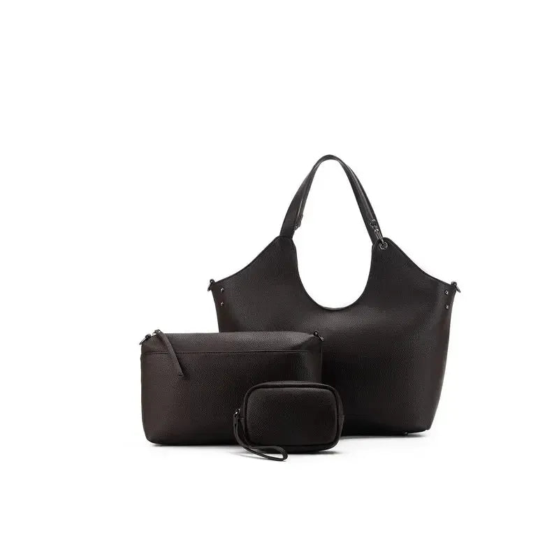 Rebecca Cocoa 3 Piece Handbag-Bags & Clutches-Black Caviar Designs-The Bay Room