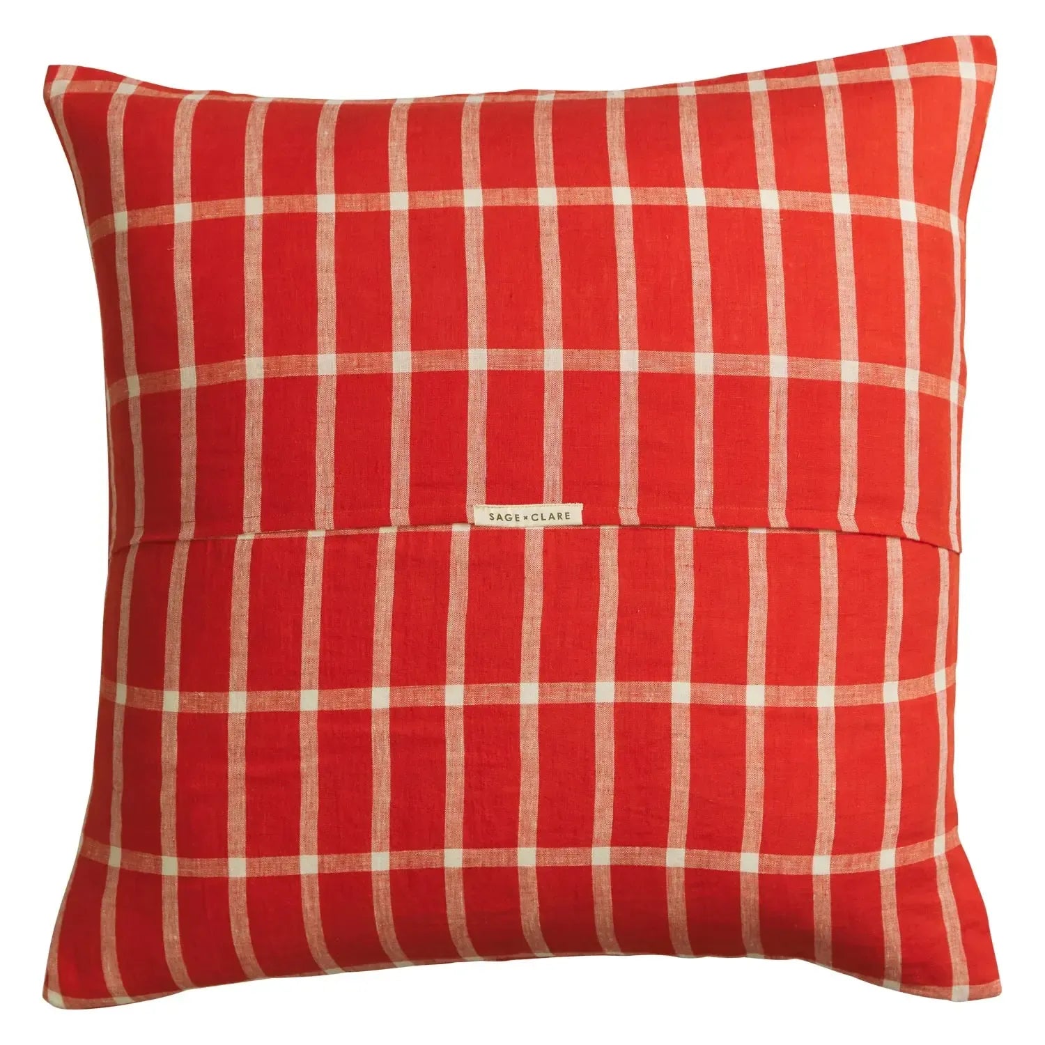 Remi Linen Euro Pillowcase Set - Scarlet-Soft Furnishings-Sage & Clare-The Bay Room