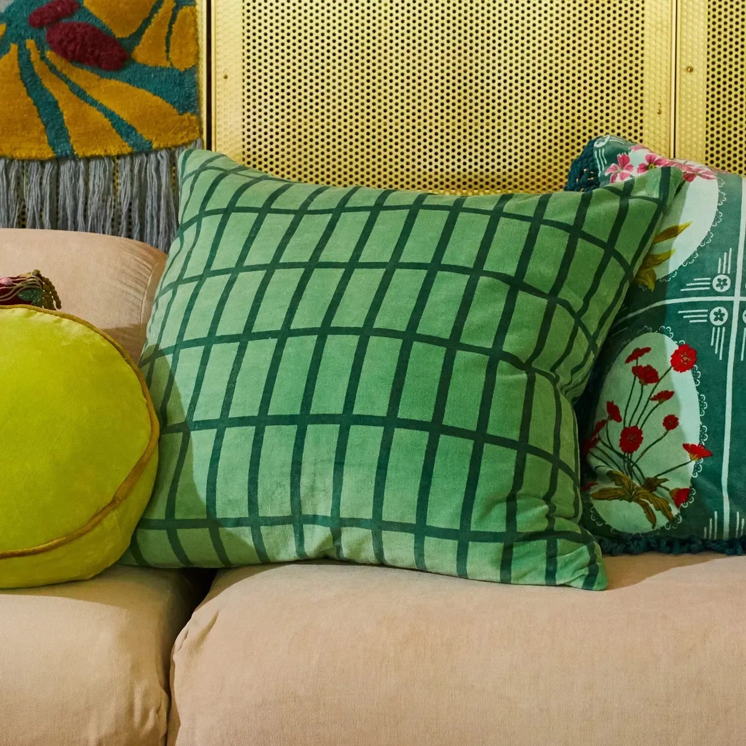 Remi Velvet Cushion - Emerald-Soft Furnishings-Sage & Clare-The Bay Room
