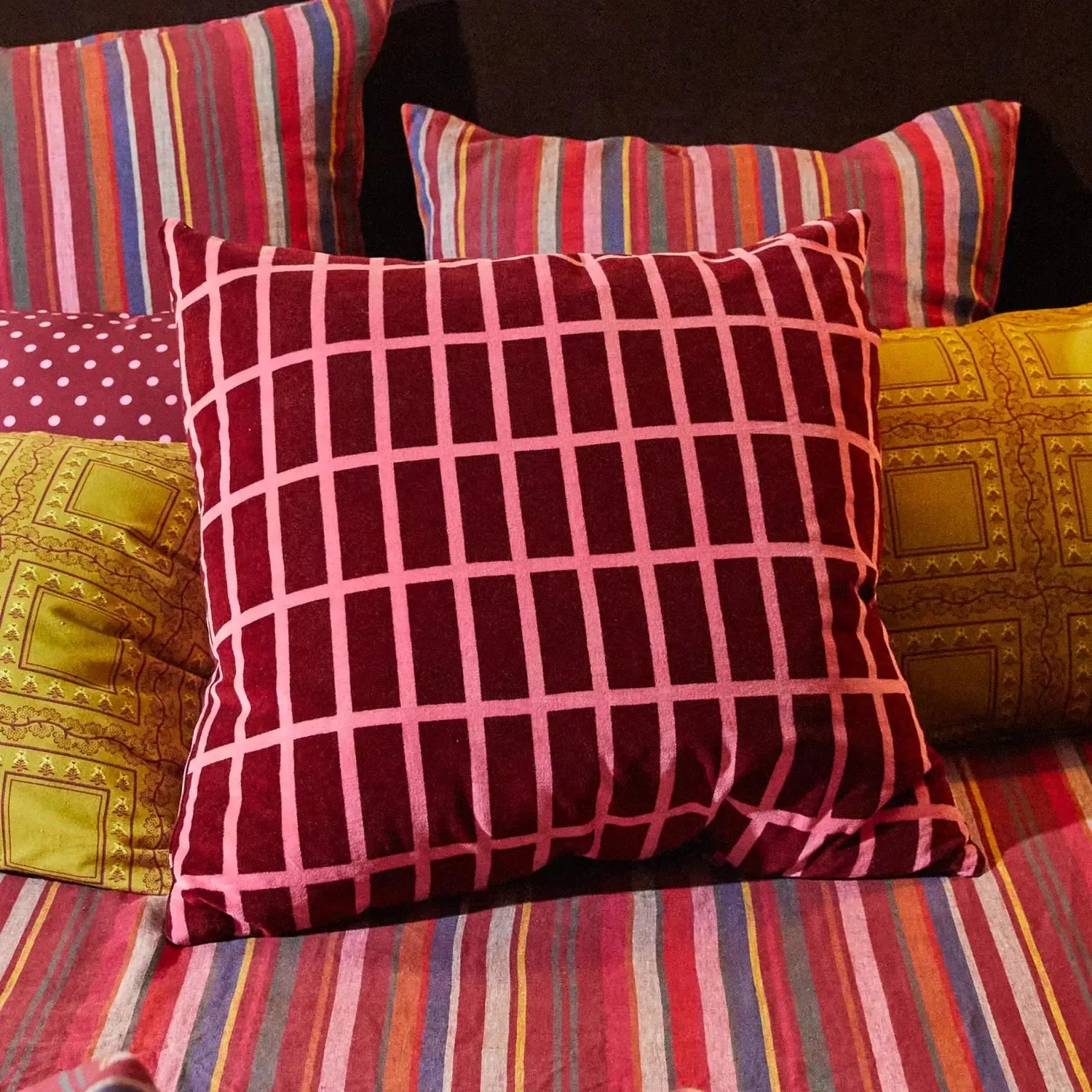 Remi Velvet Cushion - Mahogany-Soft Furnishings-Sage & Clare-The Bay Room