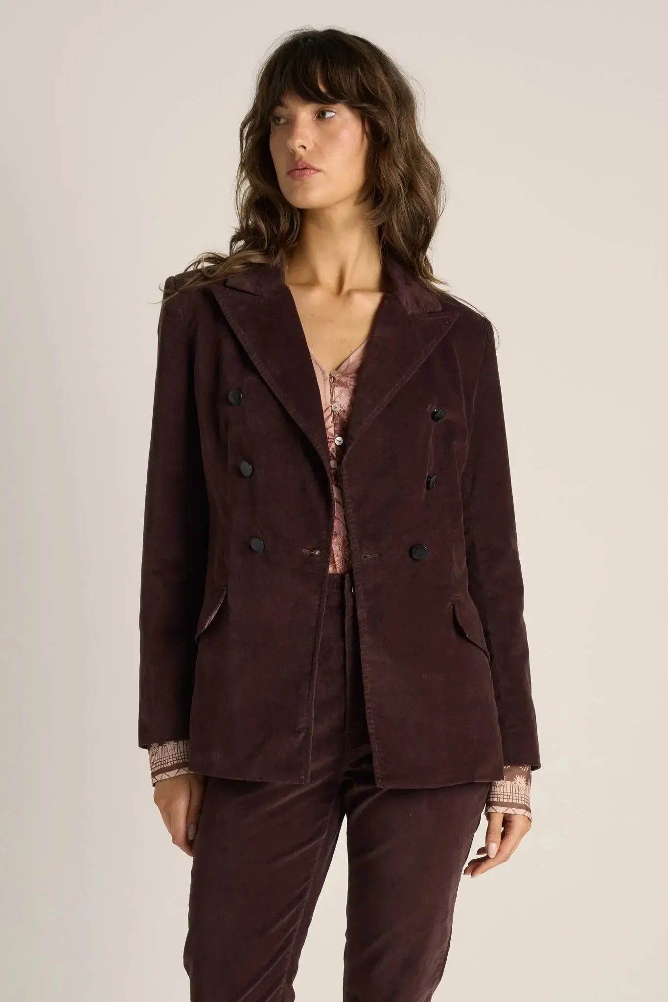 Rhea Velvet Blazer - Chocolate-Jackets , Coats & Vests-Fate + Becker-The Bay Room